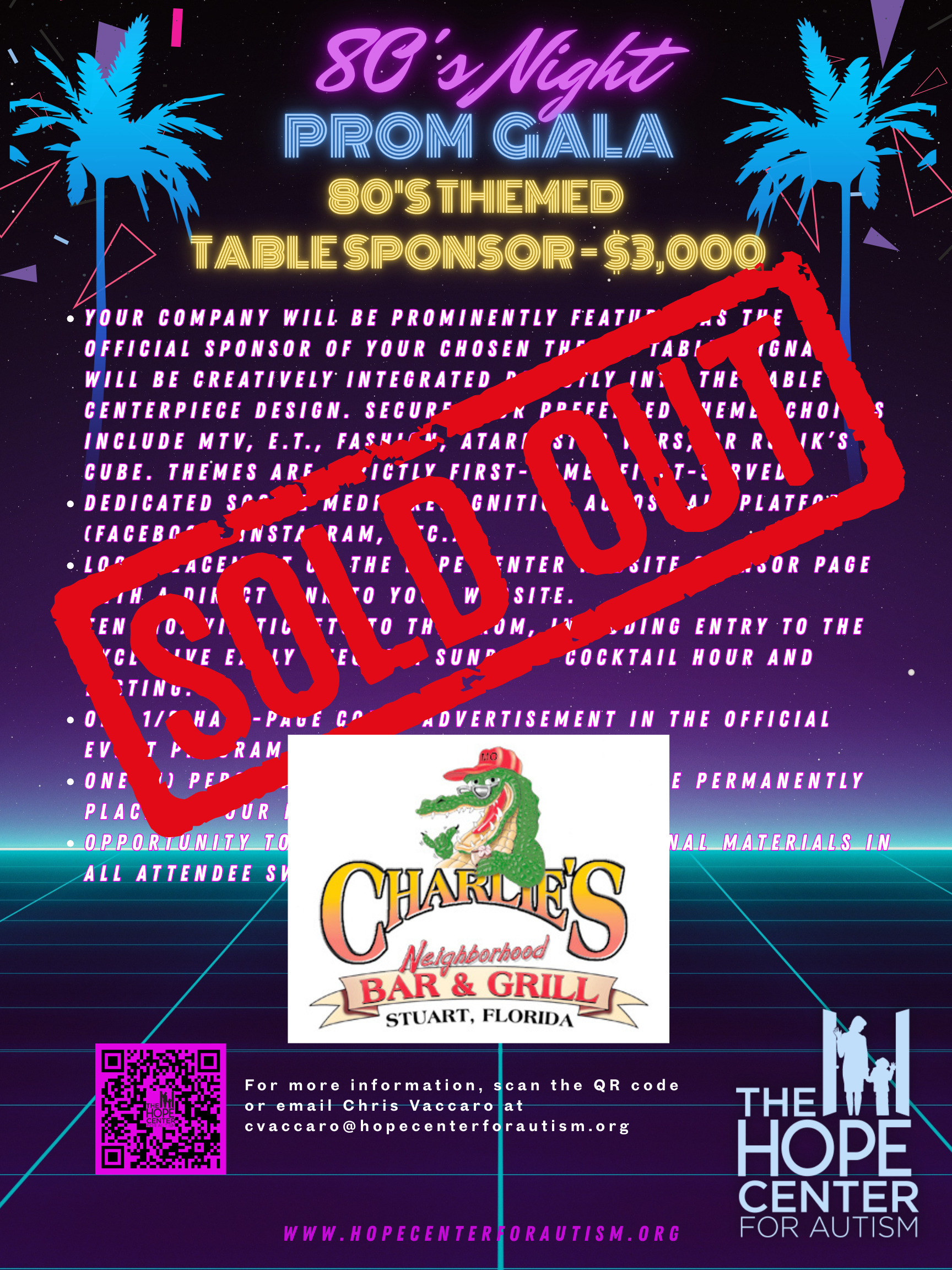 80's Themed Table Sponsor - CHARLIE'S ANGELS