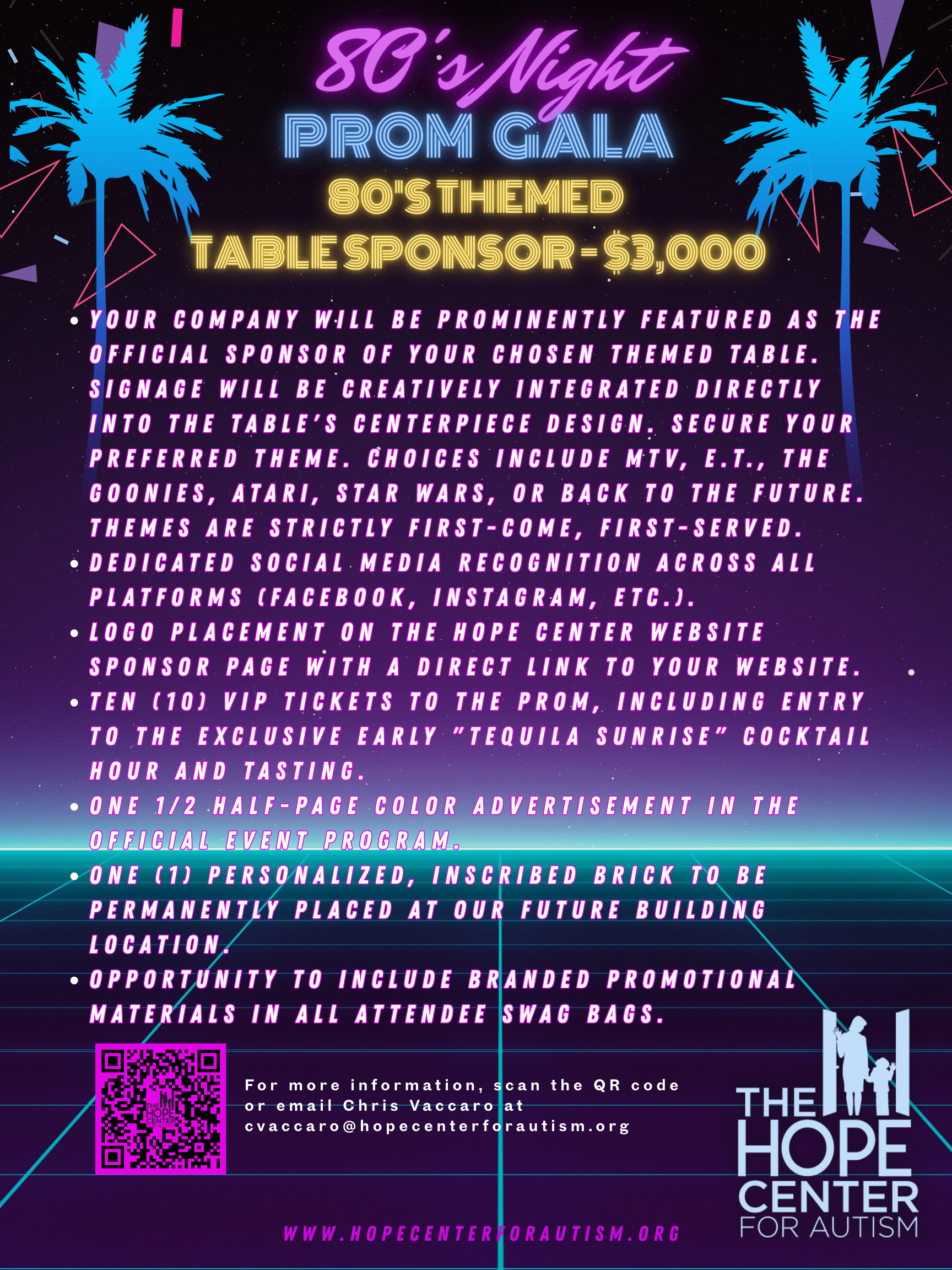 80's Themed Table Sponsor