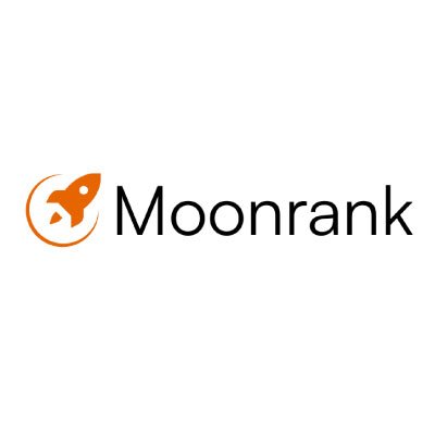 Moonrank logo featuring an orange rocket icon and the word 'Moonrank' in black text.