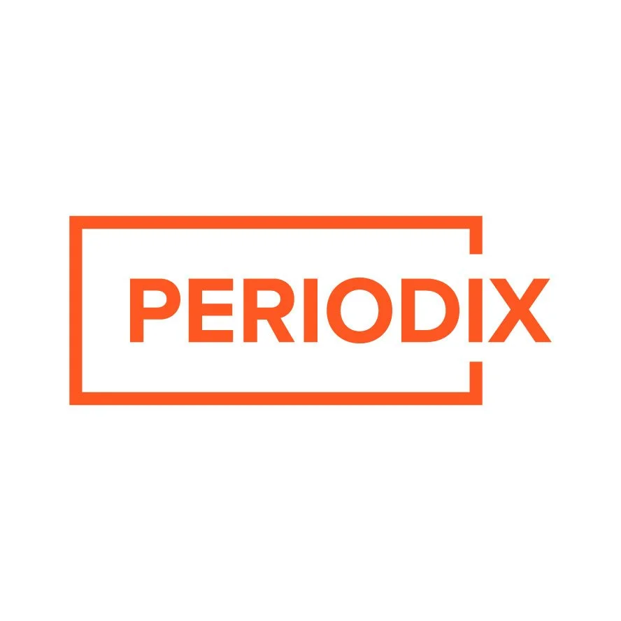 The logo for PERIODIX, featuring the word 'PERIODIX' in orange capital letters within an orange rectangular border on a white background.