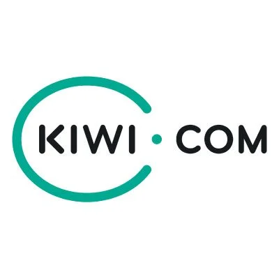 KIWI.COM logo with the text 'KIWI . COM' inside a partial circle