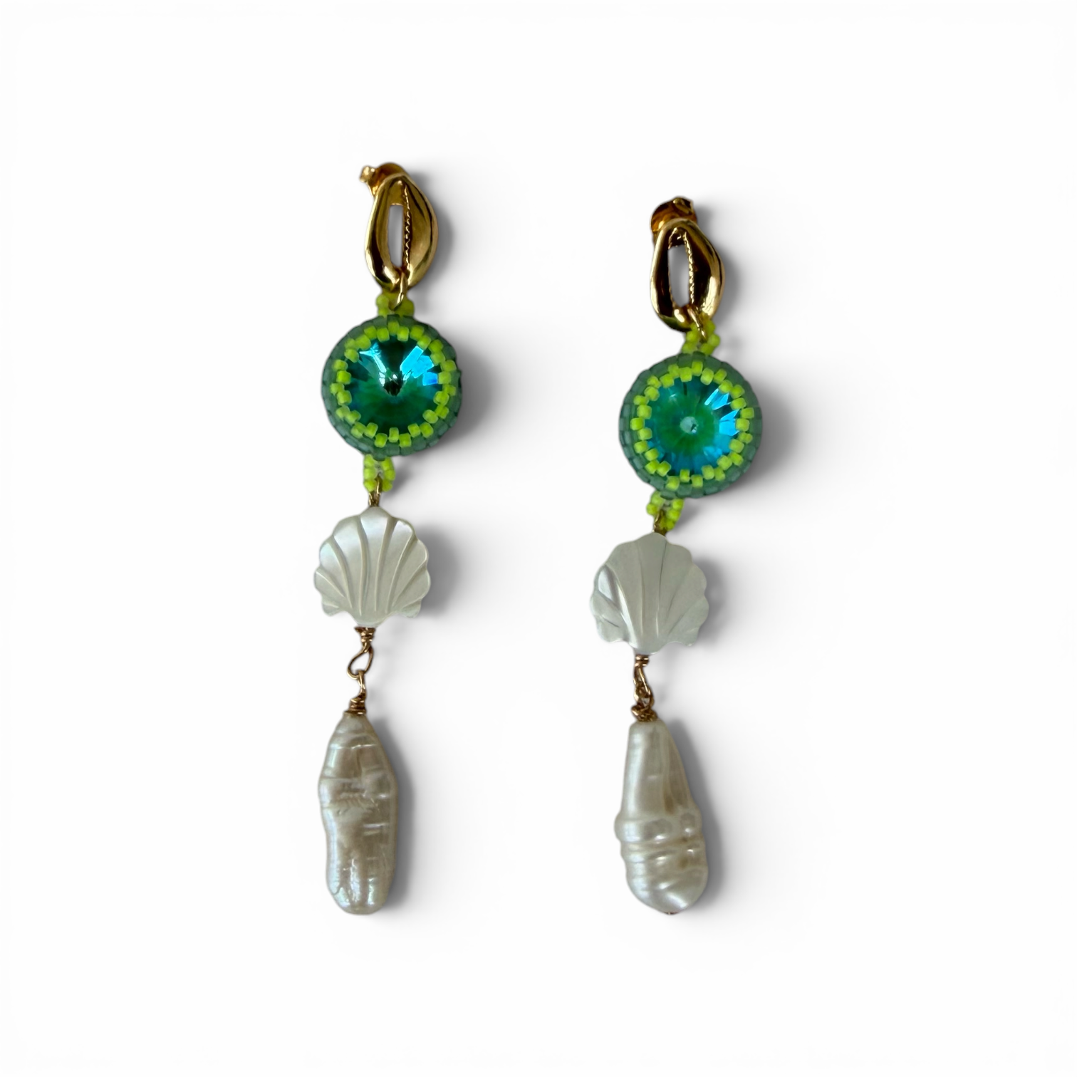 bel lanmè earrings (Blue)