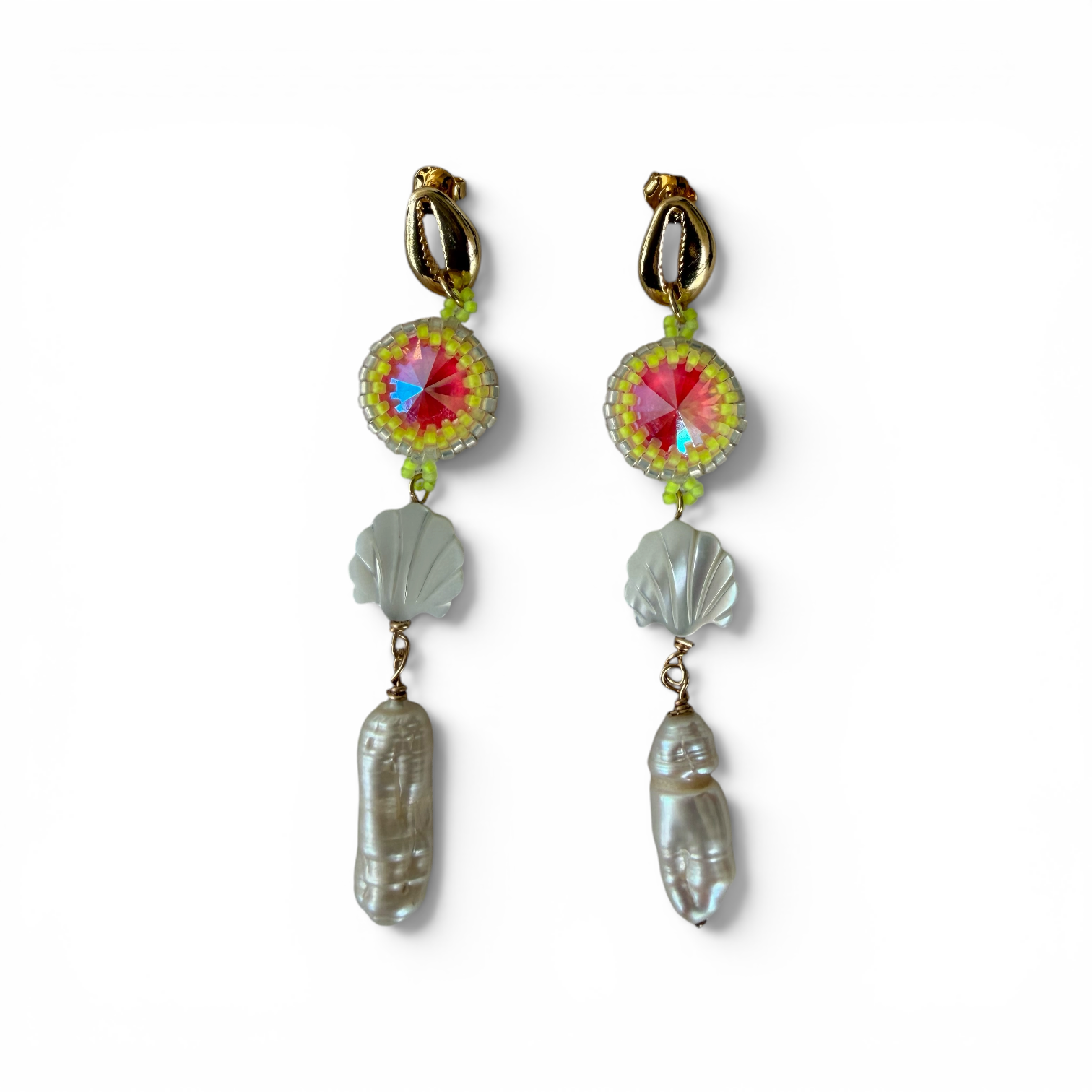 bel lanmè earrings (Pink)