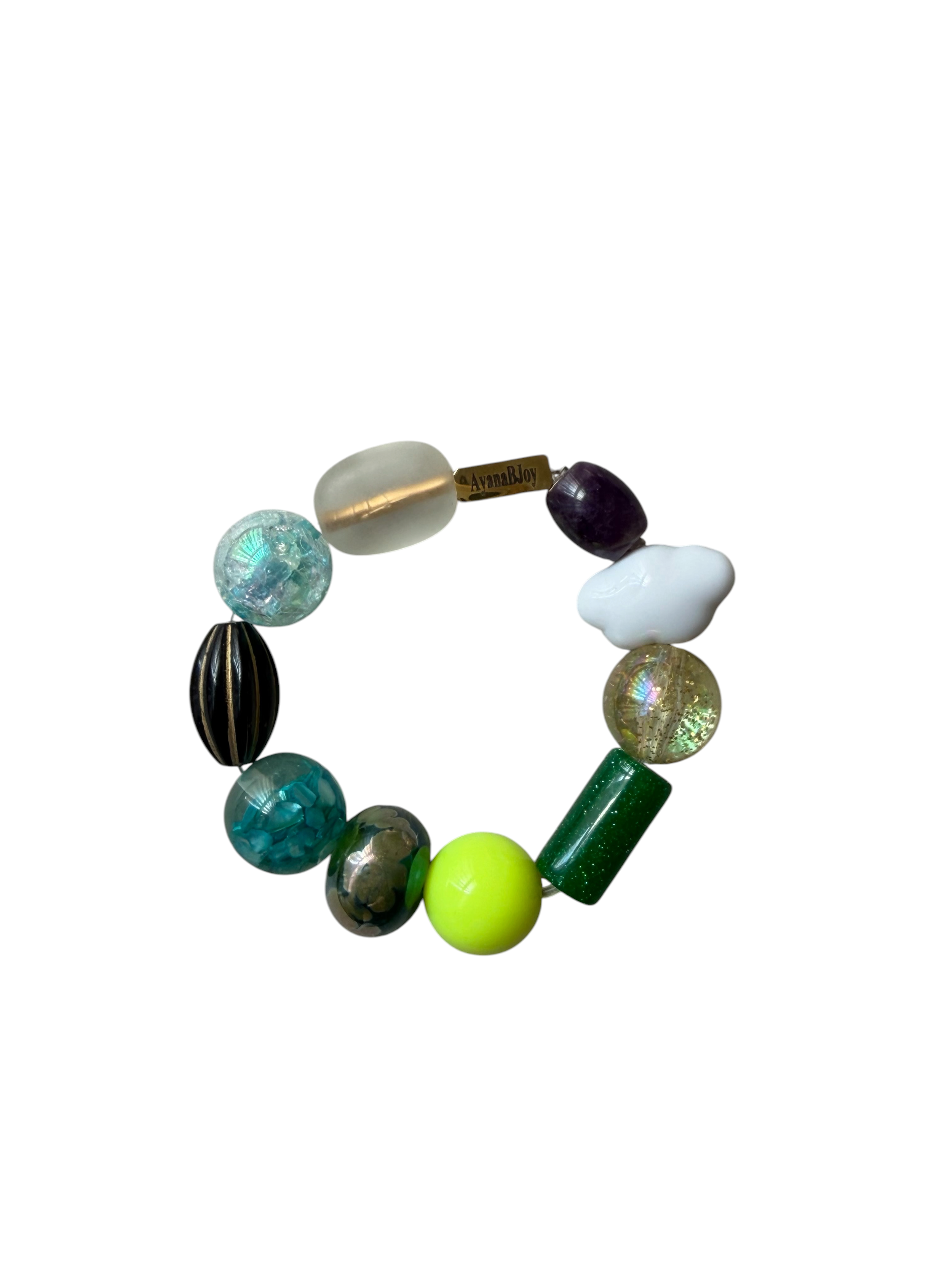 Bòn fète Mé·lange Beads Bracelet: Ocean Glimmer
