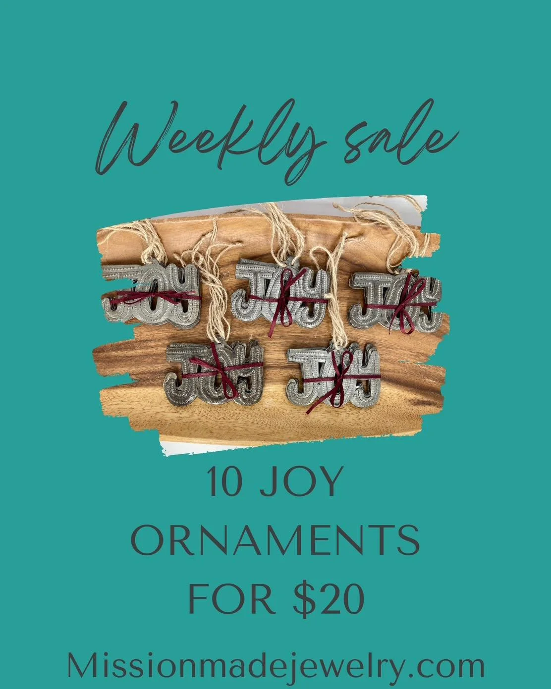 This week&rsquo;s special is all about spreading JOY this Christmas season. Our beautiful Joy Ornaments are the perfect way to brighten your tree, home, or holiday d&eacute;cor.

Perfect as thoughtful gifts for family, friends, or co-workers.

💲 Wee