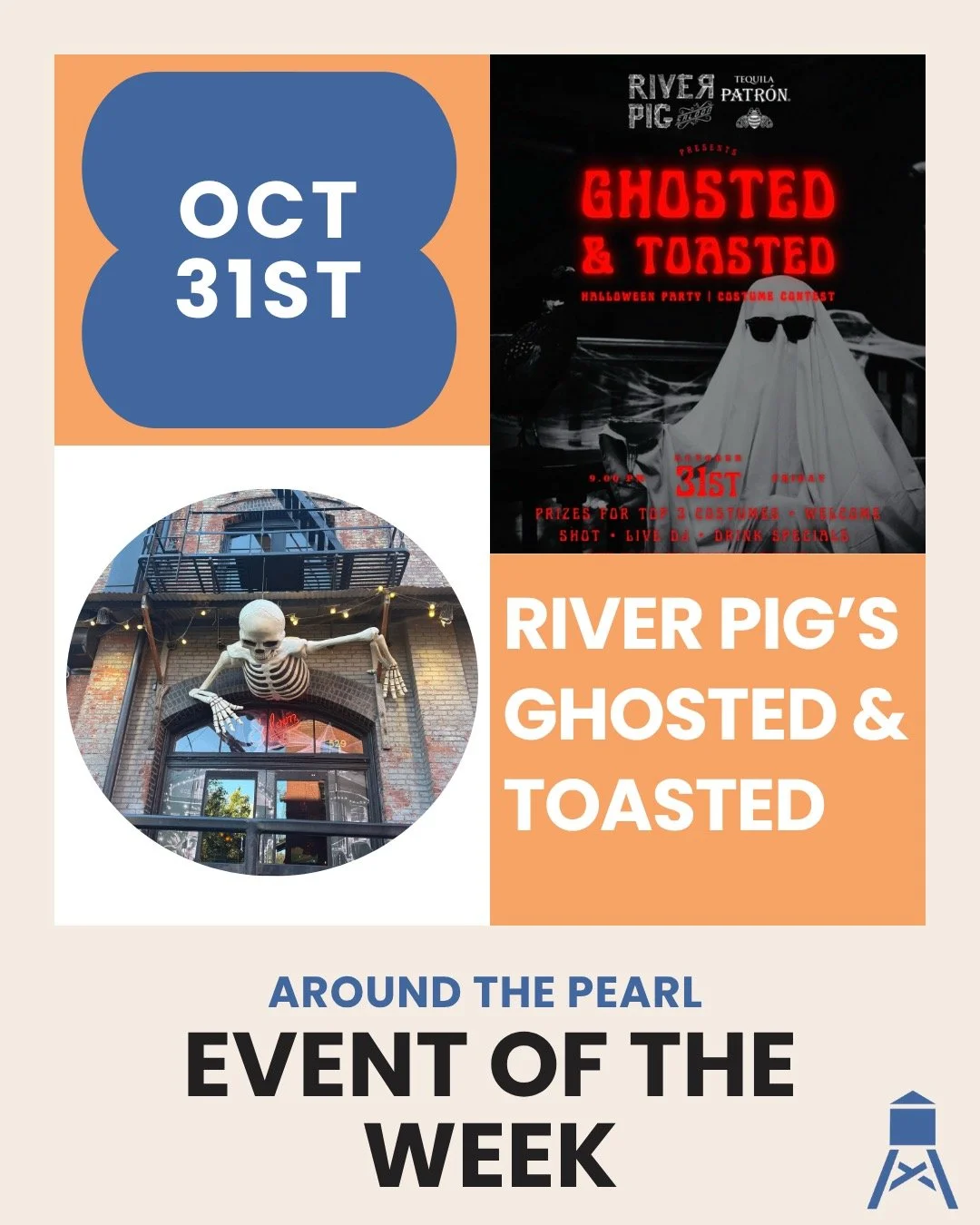 🎉Event of the Week: Ghosted & Toasted at @riverpigsaloon 🎃
Halloween weekend is about to get spooky in the Pearl!:
Join River Pig Saloon for Ghosted & Toasted , a night of music, dancing, and wicked good fun.
Enjoy cocktail specials, Jell-O