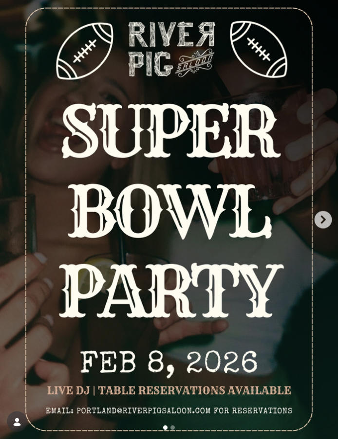 River Pig Super Bowl Party flyer
