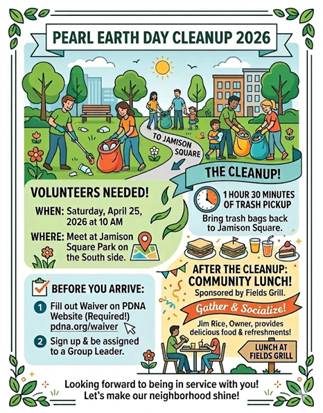 PDNA Earth Day Clean Up poster 