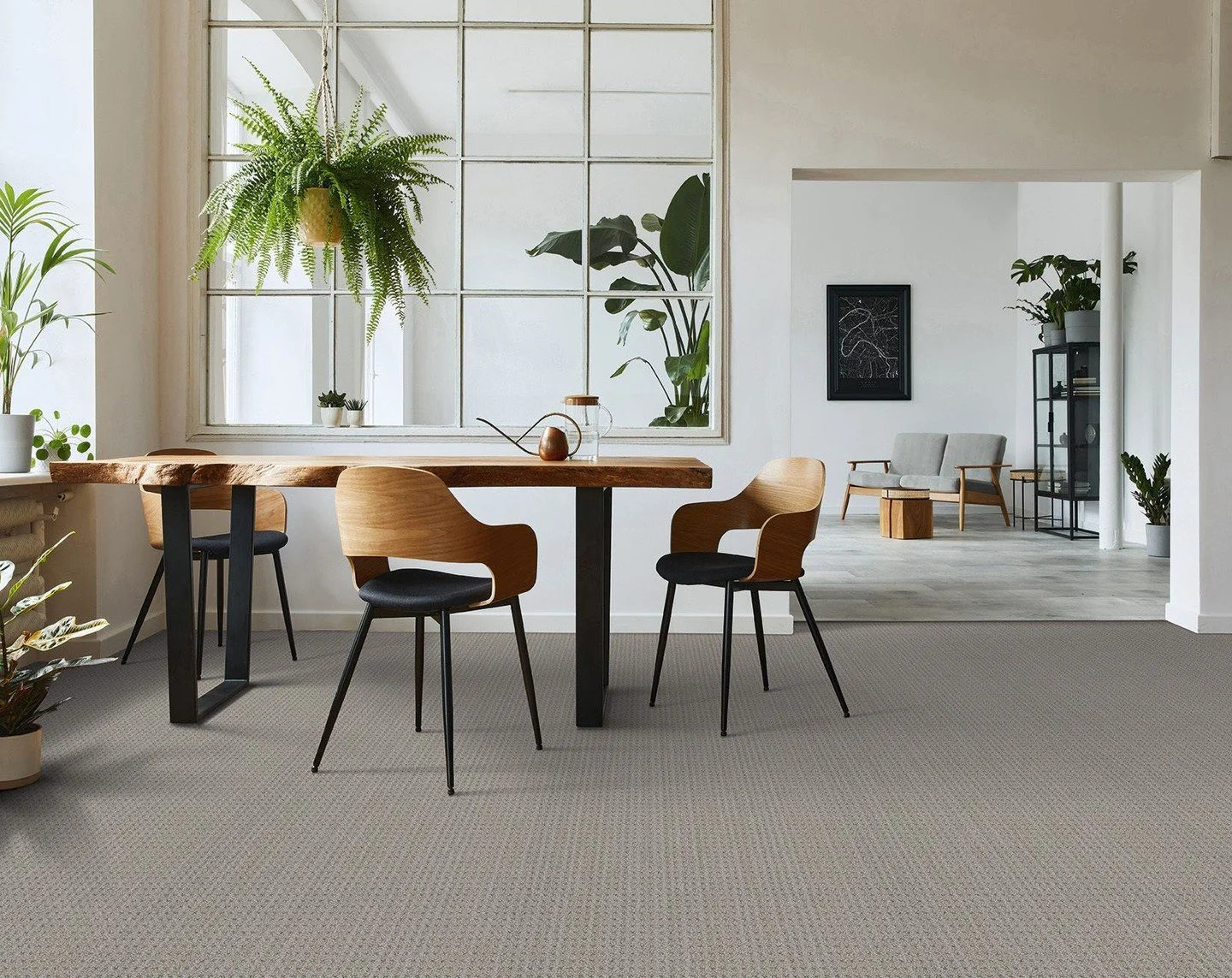 Start your day in a space that feels both stylish and serene. Chelsea adds an elegant foundation that perfectly grounds your space with comfort. 🏡 

#BreakfastNook #ApartmentLiving #LuxuryCarpet #ModernHome #InteriorDesign #HomeDecor #CozyHome #Carp