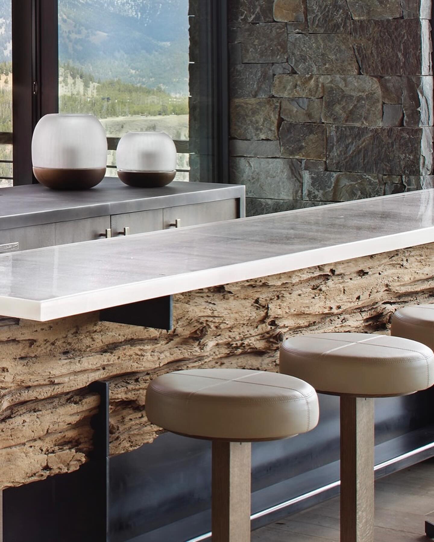 Cast Glass Bar Top - 10&rsquo; Long and 2.5&rdquo; Thick for @highlinepartners 📸 @gibeonphoto #glassbartop #custom #architecture #design #bigsky #montana #luxury #lifestyle