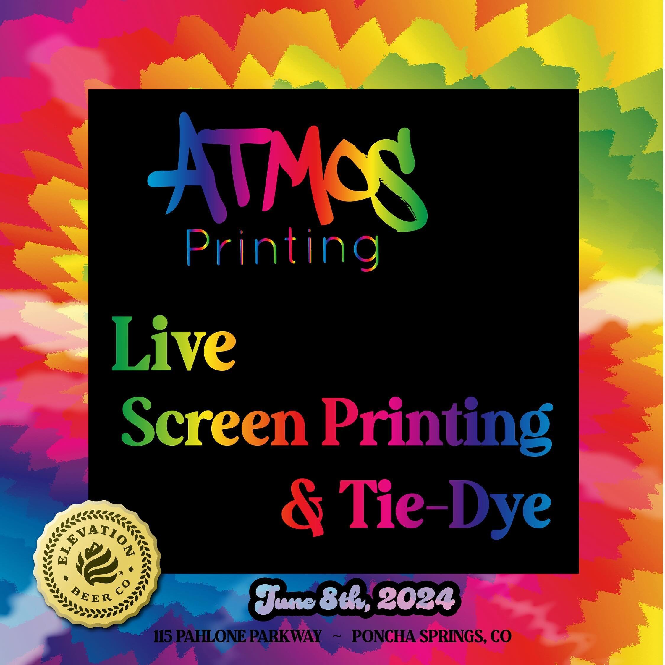 Don&rsquo;t own any tie-dye? Don&rsquo;t worry about it, man. @atmosprinting will be doing live screen printing and tie-dyeing while you let your freak flag fly. ✌️