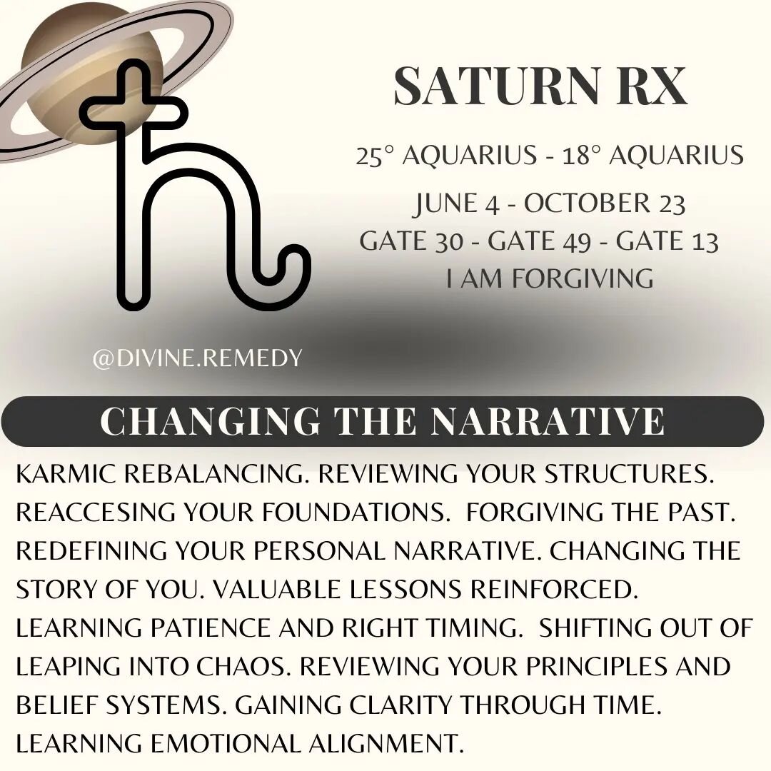 Saturn, the Planet of Karma, starts his yearly retrograde cycle today.
Saturn is the planet of concentration, productivity, ambition, persistence, and perseverance. He rules authority, discipline, rules &amp; regulations, responsibility, caution, del