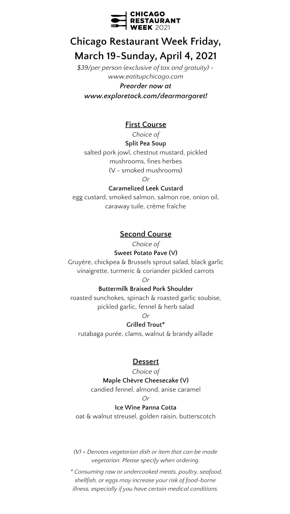 Chicago Restaurant Week 2021 — Dear Margaret