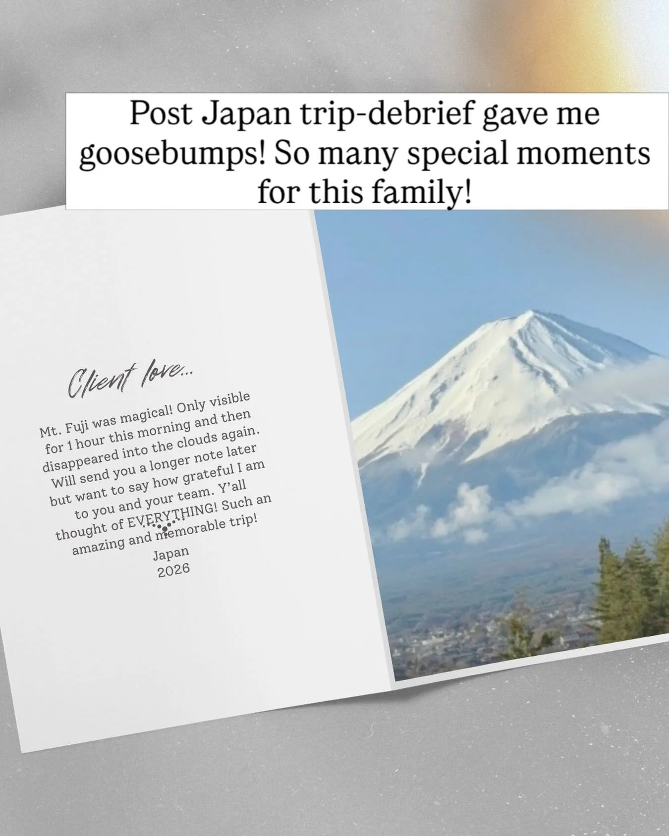 Our in-country partner hit this one out of the park! Exceeded the expectations of 5 travelers of all ages. We&rsquo;re ready to do the same for you&mdash;near or far. #brownelltravel #wondertrunkjapandmc