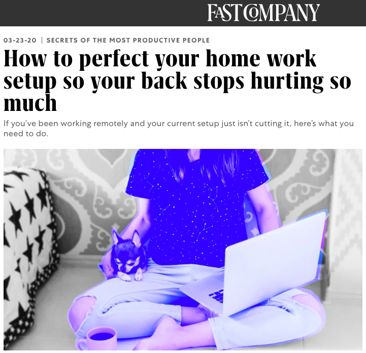 A great article on how to perfect your home work setup so your back stops hurting so much!
