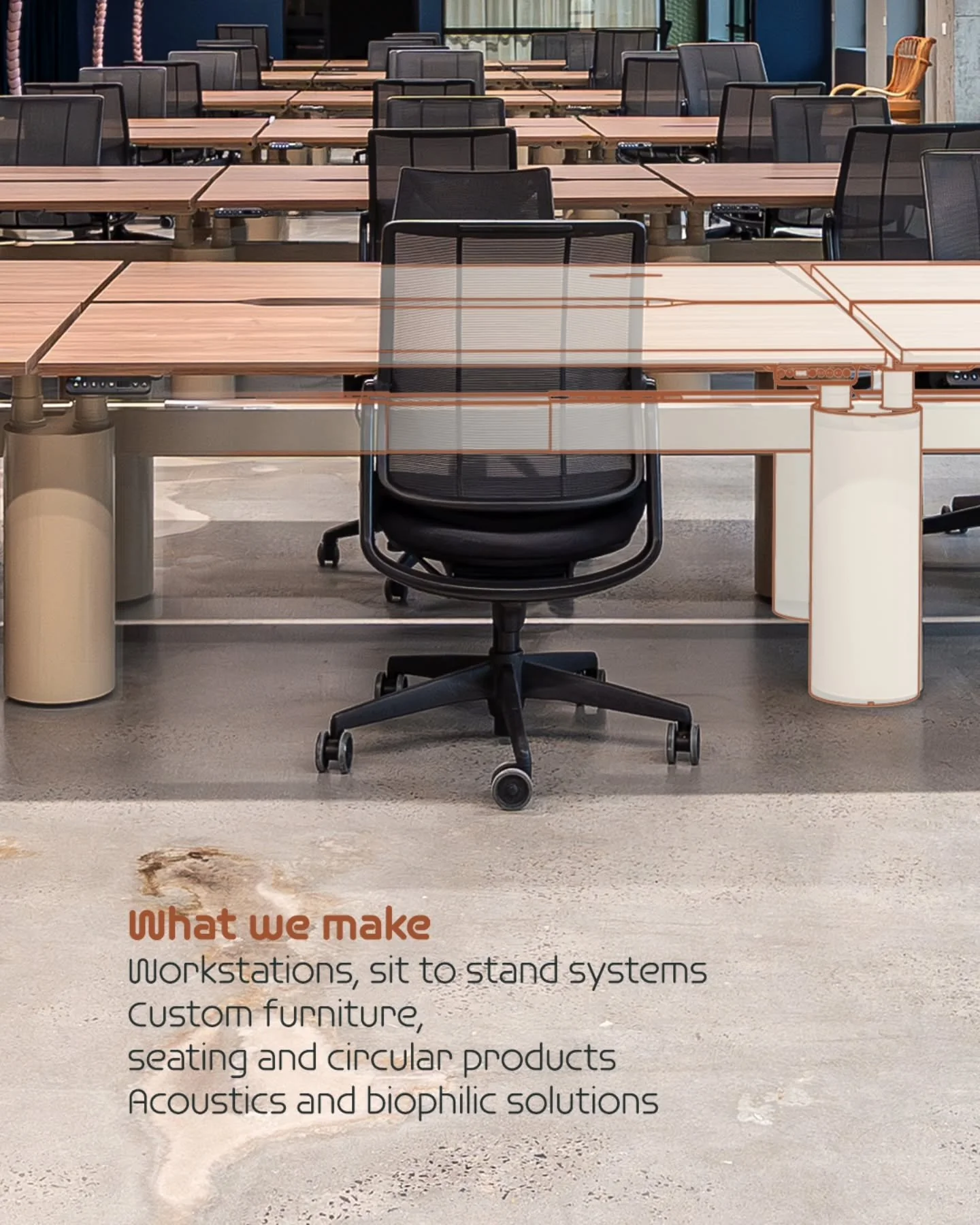 Authentic design adds value to every project. ✨

Talk to us about:
Workstations, desks &amp; tables&nbsp;-&nbsp;modular sit-to-stand + fixed-height systems, dividers, and smart power/data solutions.
Seating&nbsp;- customisable, sectional, and cross-f