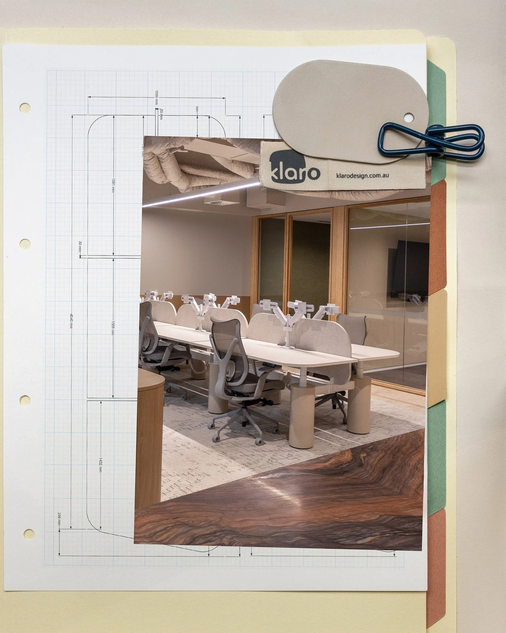 A little project inception.
@conceptci &rsquo;s new Sydney HQ, turned into a mini Klaro Industrial Design project folder - now photographed, printed and tucked inside the latest issue of @indesignlive 

From the finished space, back into a project fi