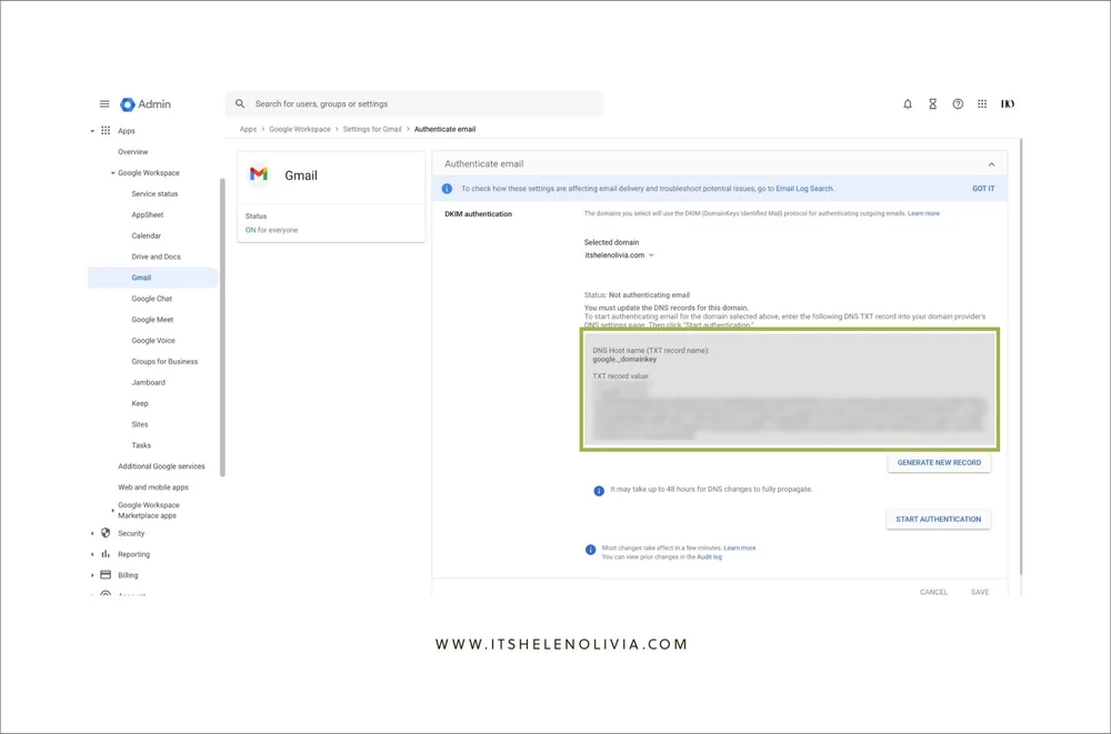 DKIM, DMARC, SPF Setup for Google Workspace and Squarespace