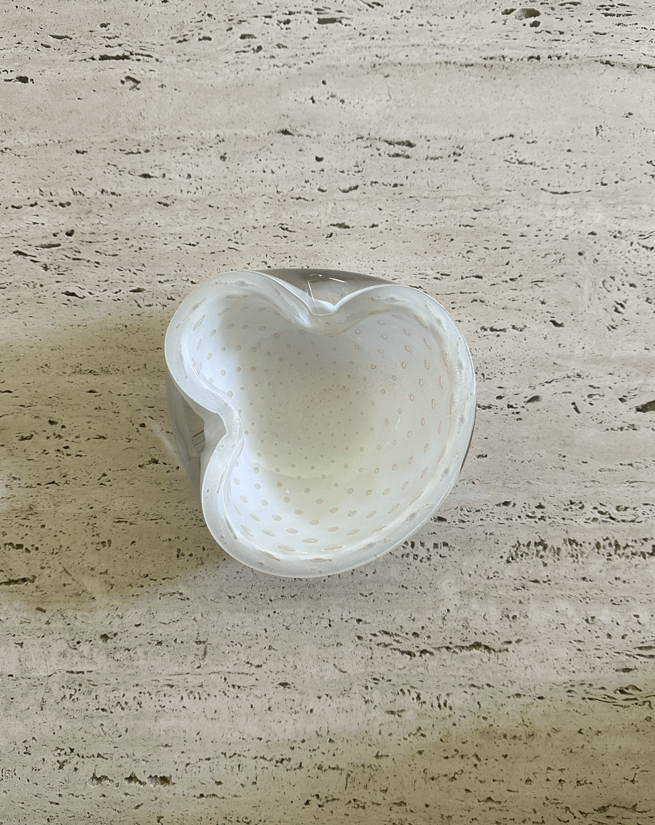 Murano White & Gold Bullicante Ashtray