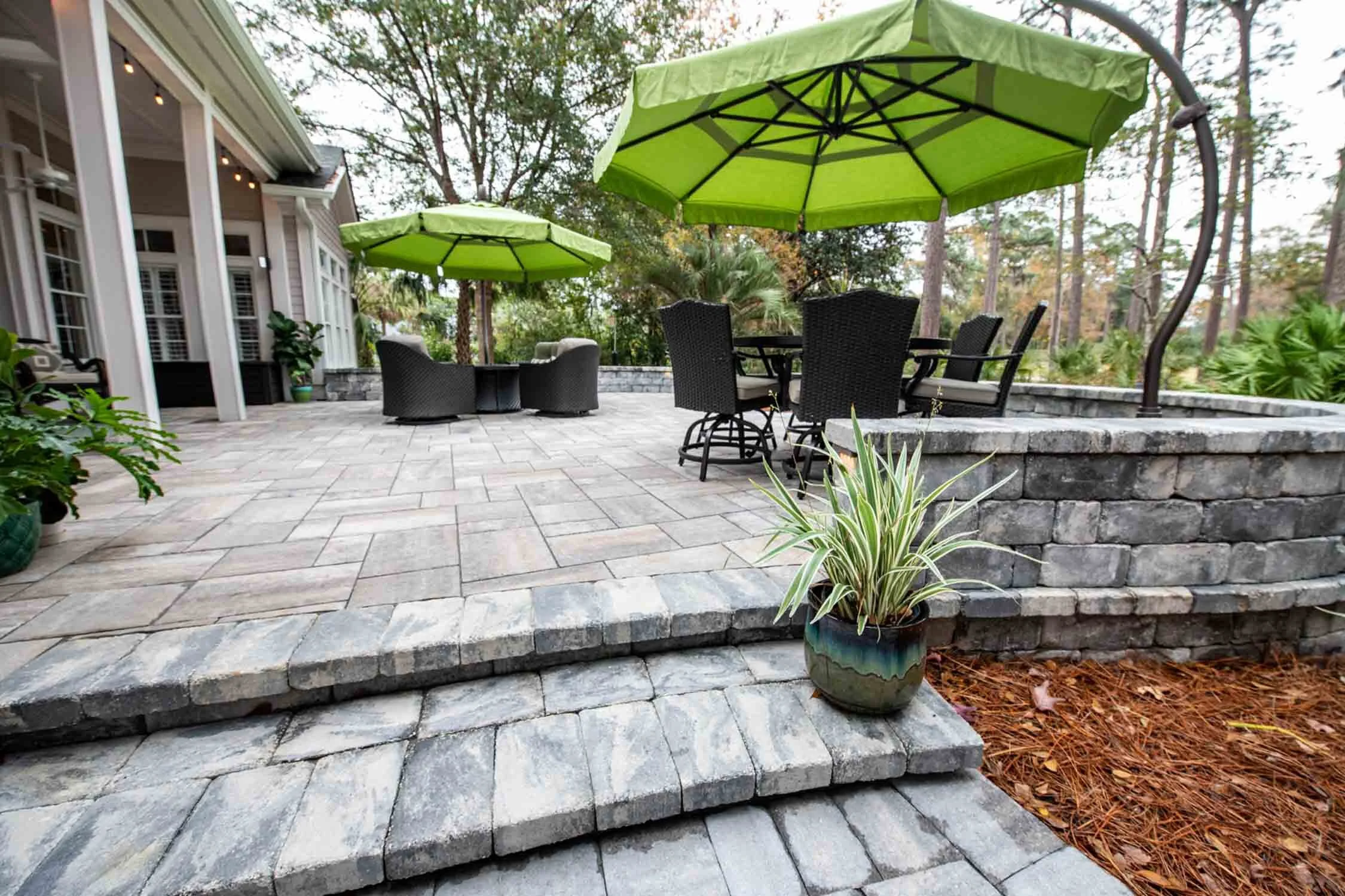 Retaining Wall Installation On An Outdoor Living Space
