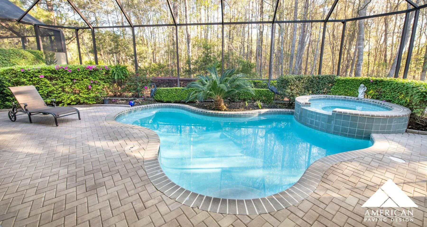 Timeless Herringbone Pattern Pool Deck Installation- Bluffton, SC