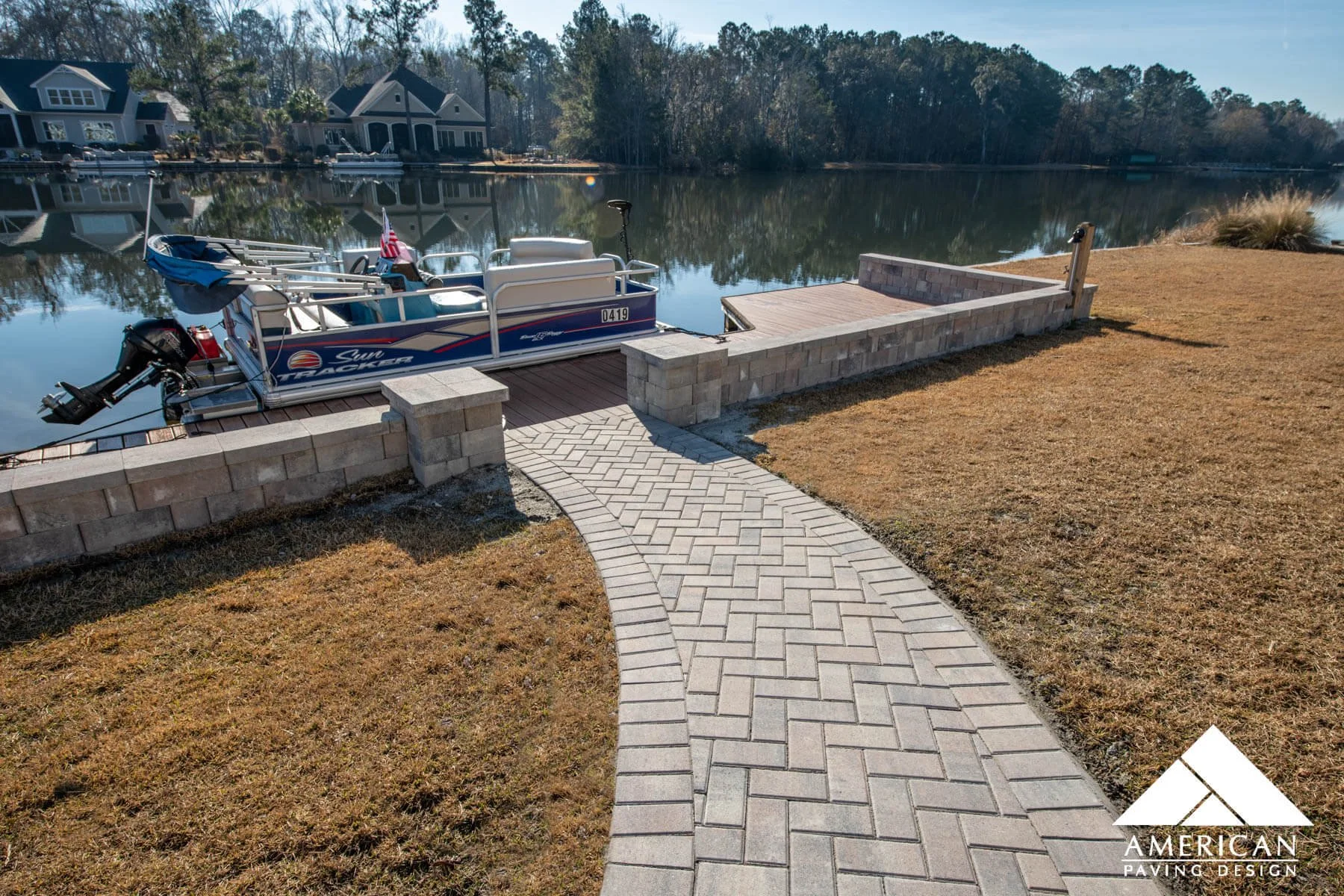 Graceful Walkway To Retaining Wall Installation - Bluffton, SC