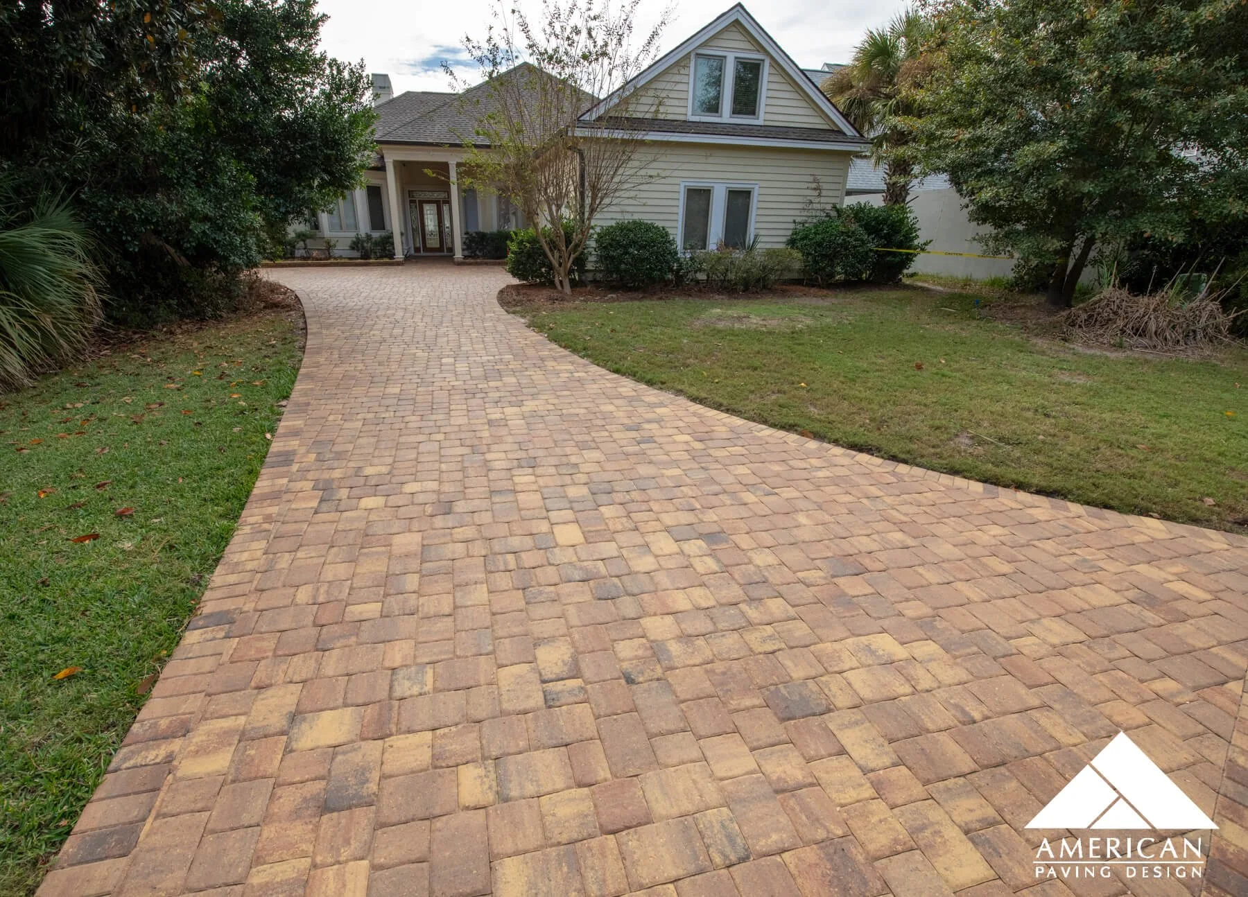 Warm Toned Paver Driveway Installation - Hilton Head Island, SC