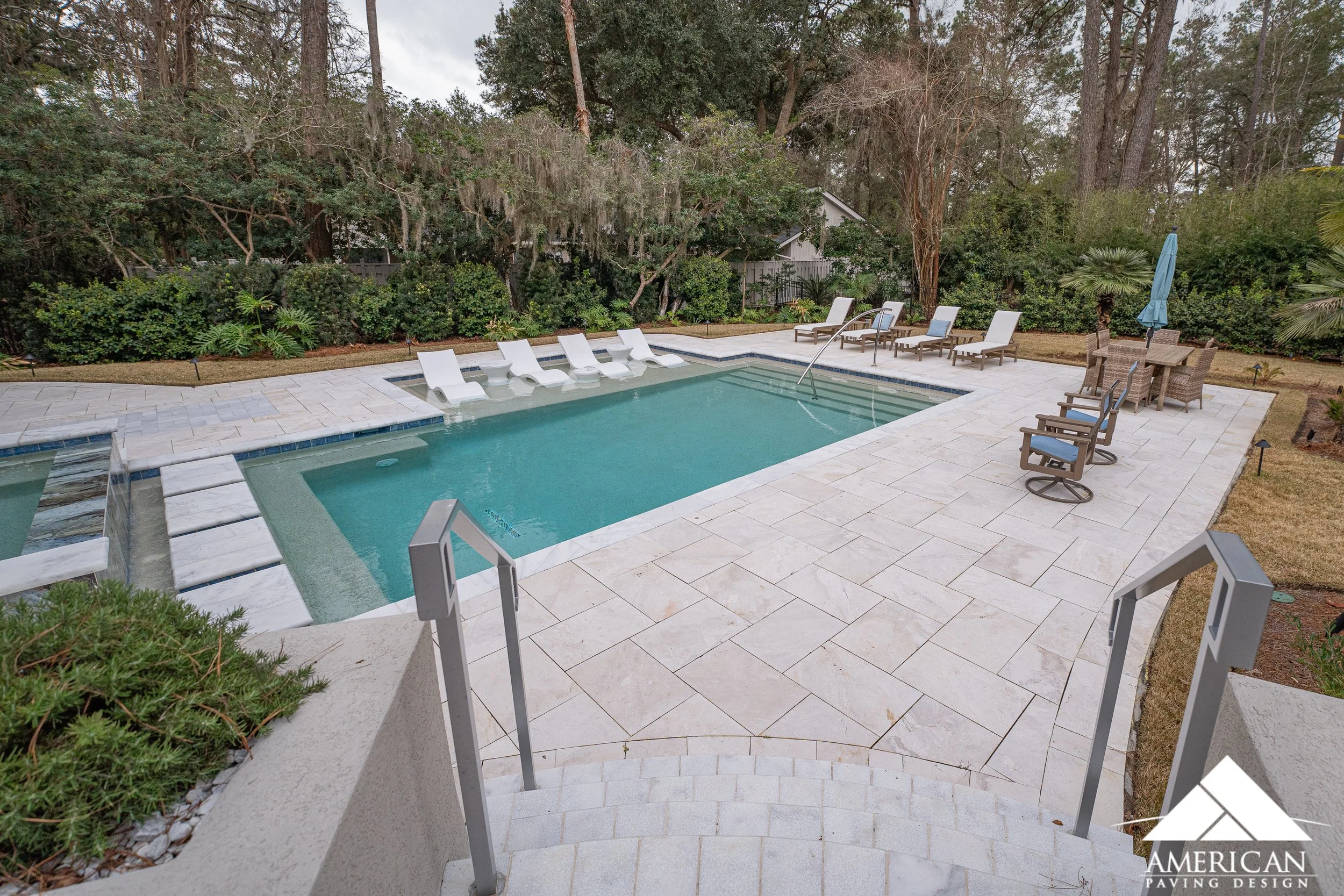 Travertine & Paver Pool Decks | Poolside Luxury in Bluffton ...