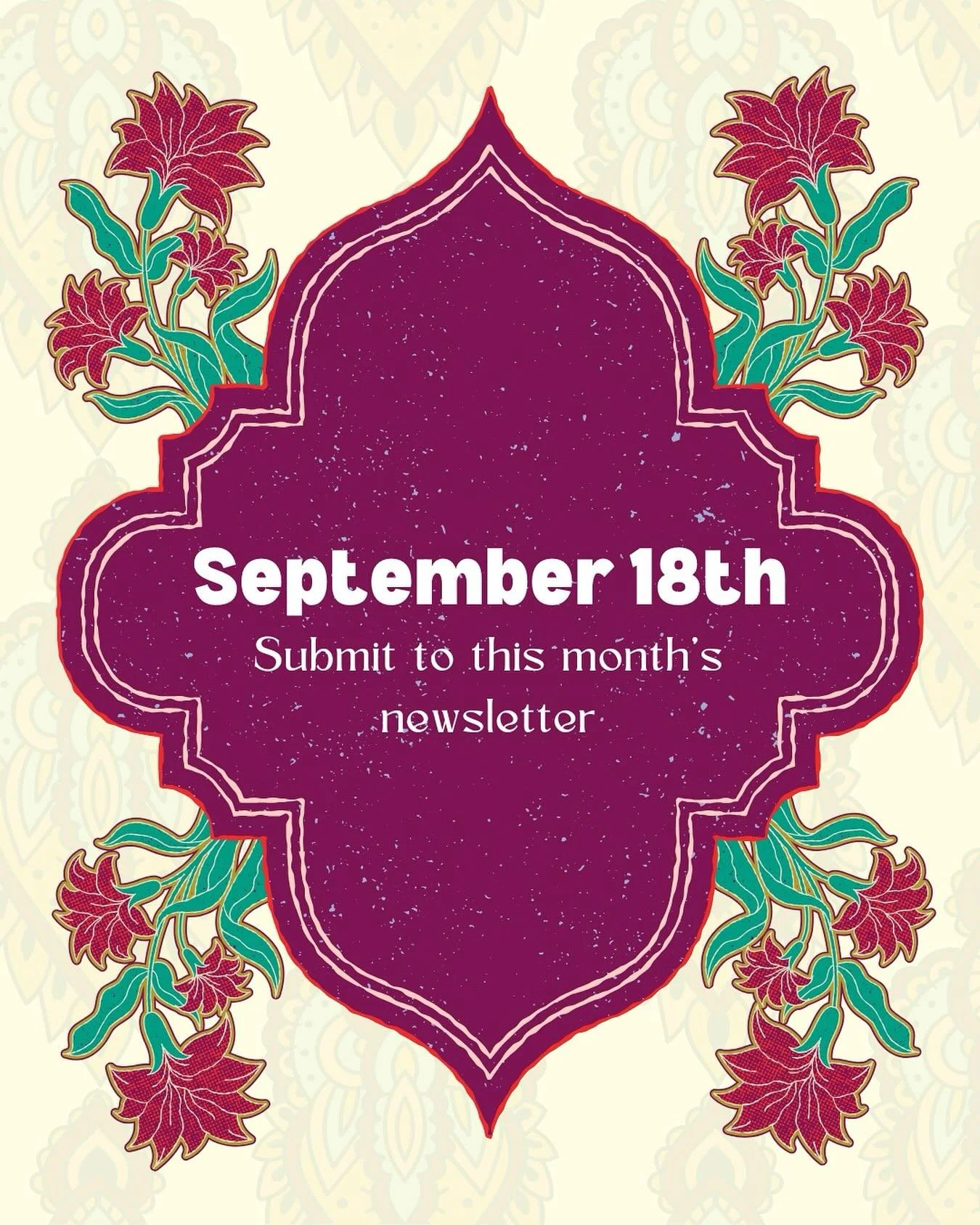 Want to be featured in this month&rsquo;s newsletter? Get your submissions in by September 18! Organizations are welcome to share and promote their upcoming events too! Email us at uncchmonsoon@gmail.com with your work ✨