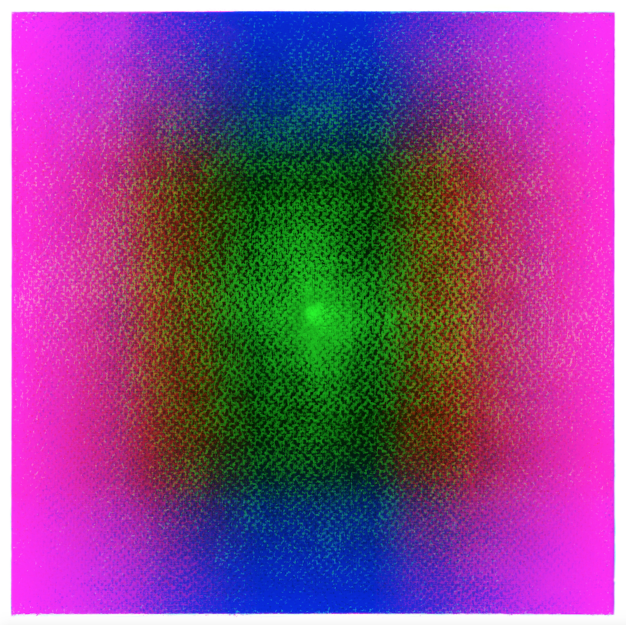 Dice Abstract 21–4OO1EE6EO 2018 unique print, archival pigment ink on paper on aluminium, 106 x 106 cm framed size