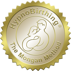 Image of the HypnoBirthing--The Mongan Method official seal.