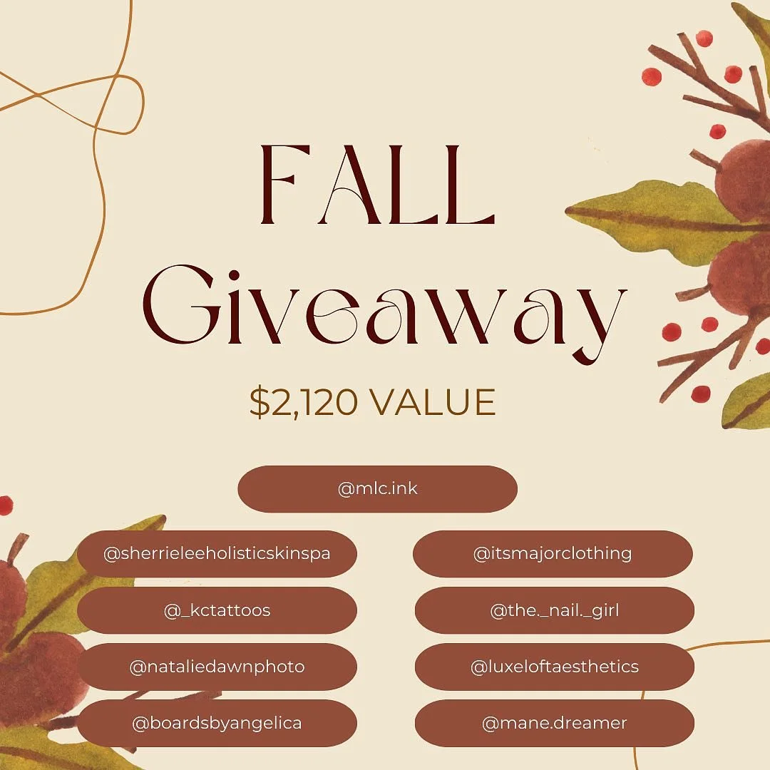 🤎 𝐅𝐀𝐋𝐋 𝐆𝐈𝐕𝐄𝐀𝐖𝐀𝐘 🤎

We brought you all another bomb 𝙘𝙤𝙡𝙡𝙖𝙗𝙤𝙧𝙖𝙩𝙞𝙫𝙚 𝙜𝙞𝙫𝙚𝙖𝙬𝙖𝙮 to prepare for the holidays! ONE lucky winner will receive $𝟐,𝟏𝟐𝟎 worth of services, products &amp; gift cards from some of the best smal