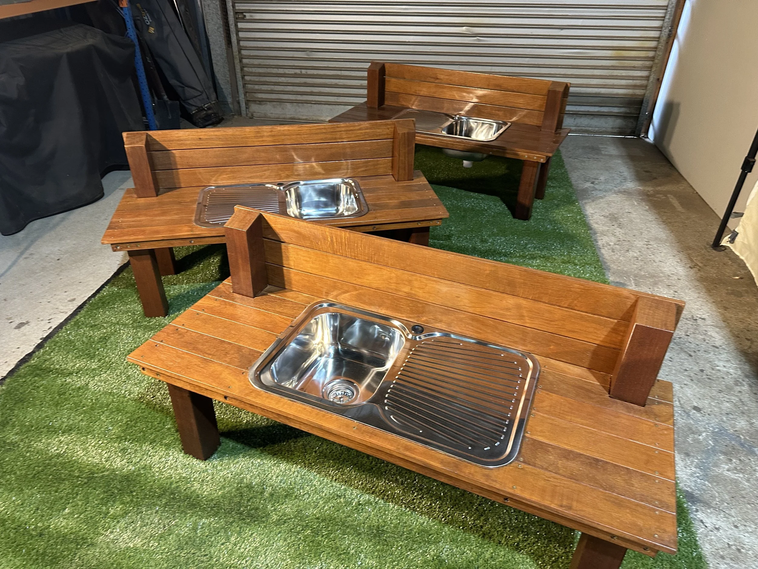 Hardwood Mud kitchen benches