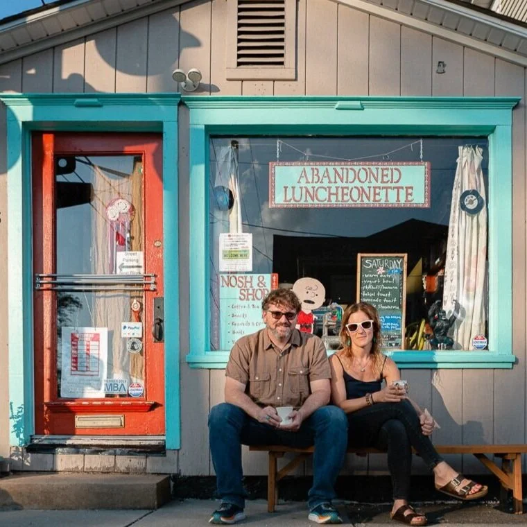 Co-owners and couple Jen Hilinski and Dave Khanlian outside of the Abandoned Luncheonette. Picture from Randhy Rodriguez.
