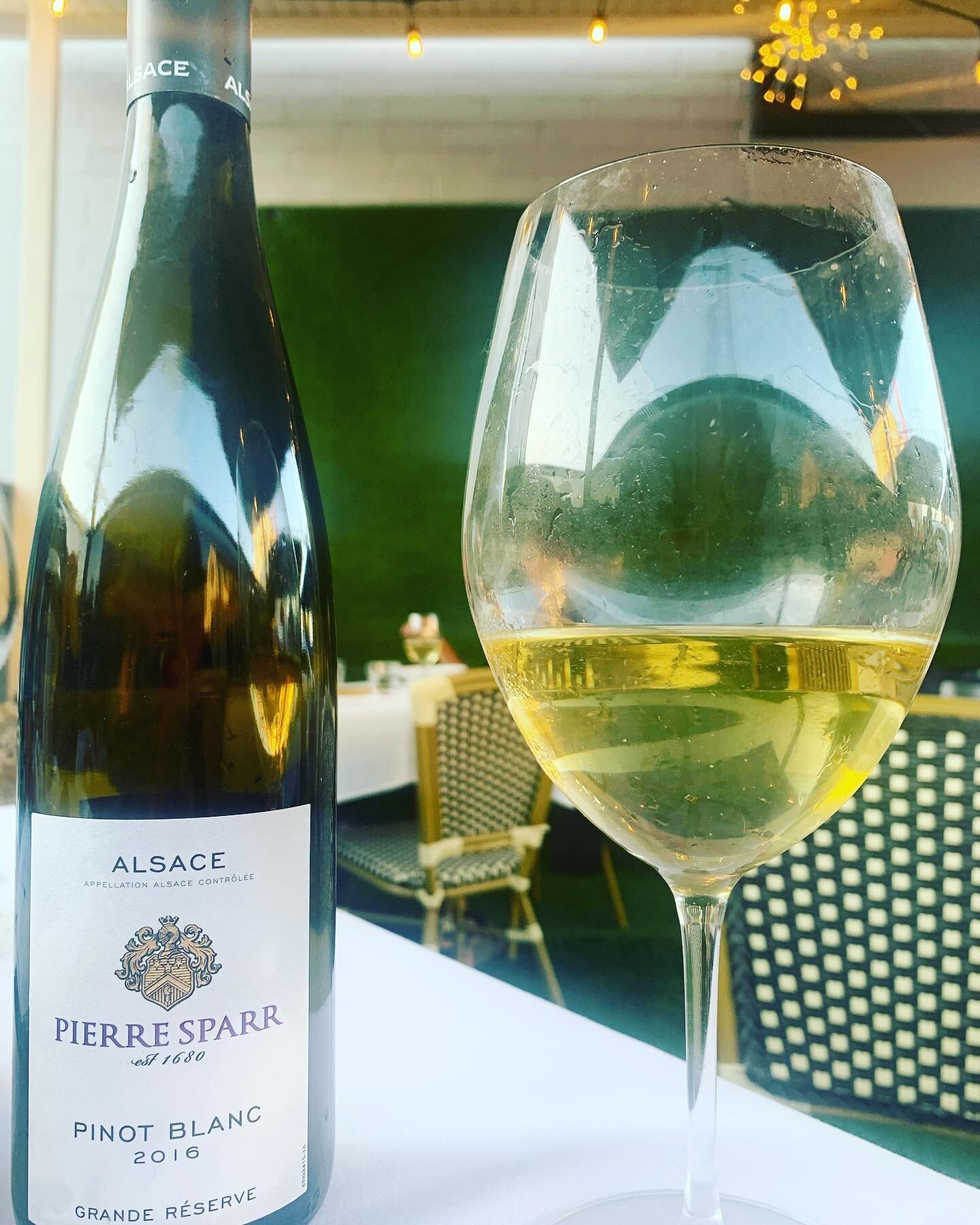 I like the new normal. Sitting outside on a sunny day is the best way to drink white wine
@parcbistrosd

Pierre Sparr, my favorite Alsatian Pinot Blanc is crisp, ripe, and vibrant! 
Tastes like a breath of fresh air. I paired with a cheese board and 