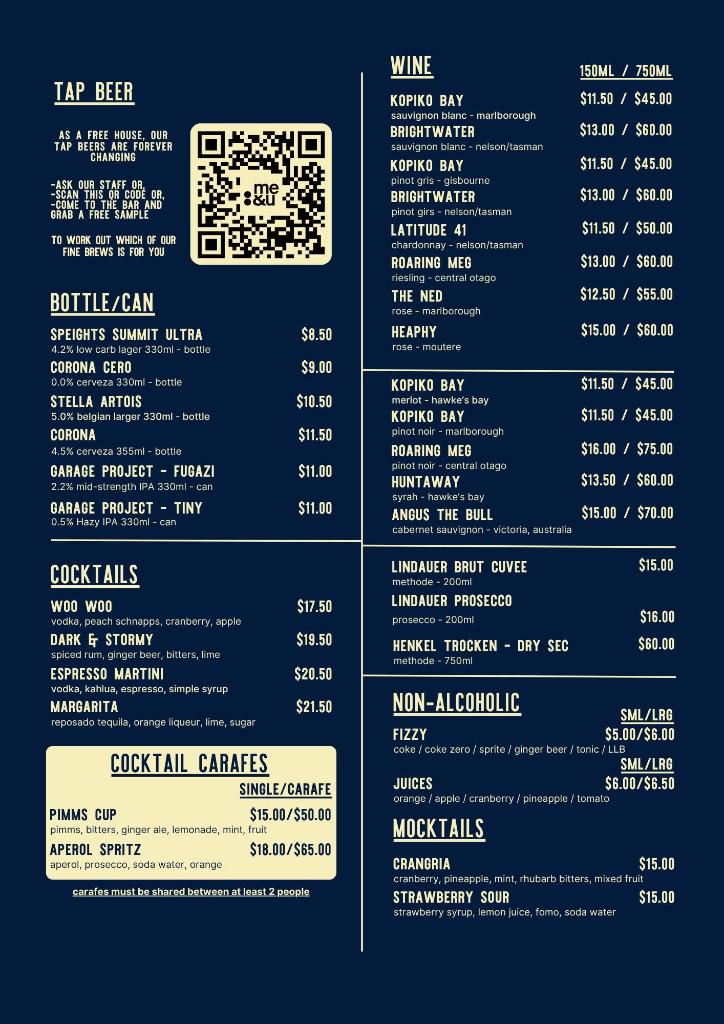 Beverage Menu