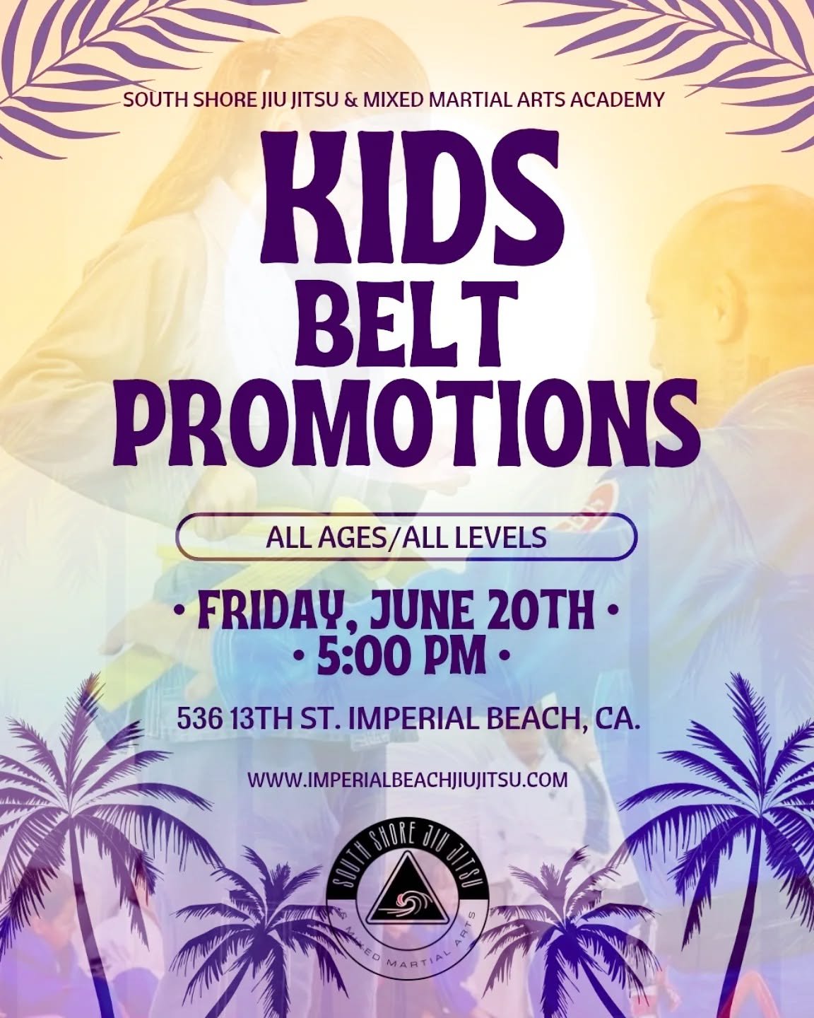 SAVE THE DATE!🗓
.
KIDS BELT PROMOTIONS! 🌊
Friday, June 20th, 2025 
All Ages - All Levels!
5:00pm 🤙🏼
.
Don't miss out!! @southshorejiujitsu
.
.
.