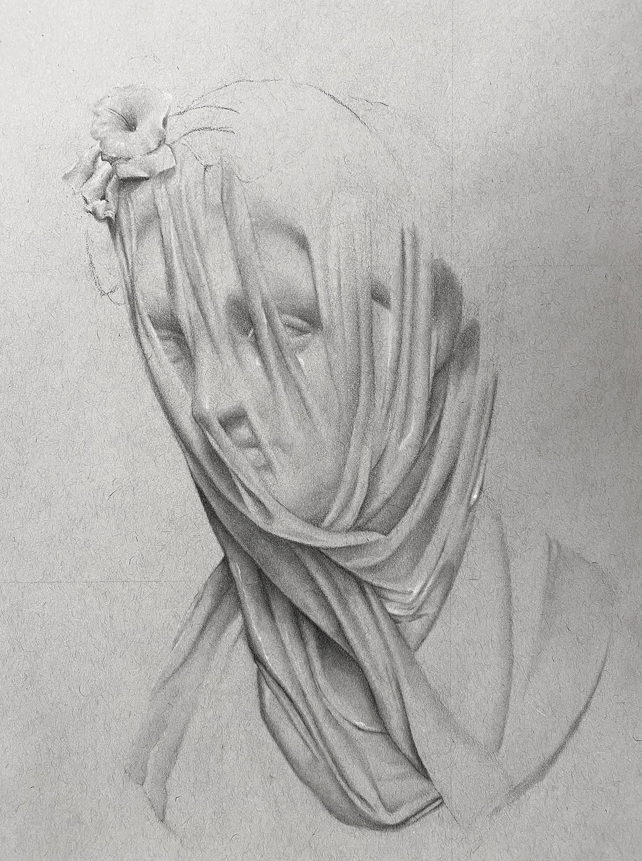 Charcoal on toned paper