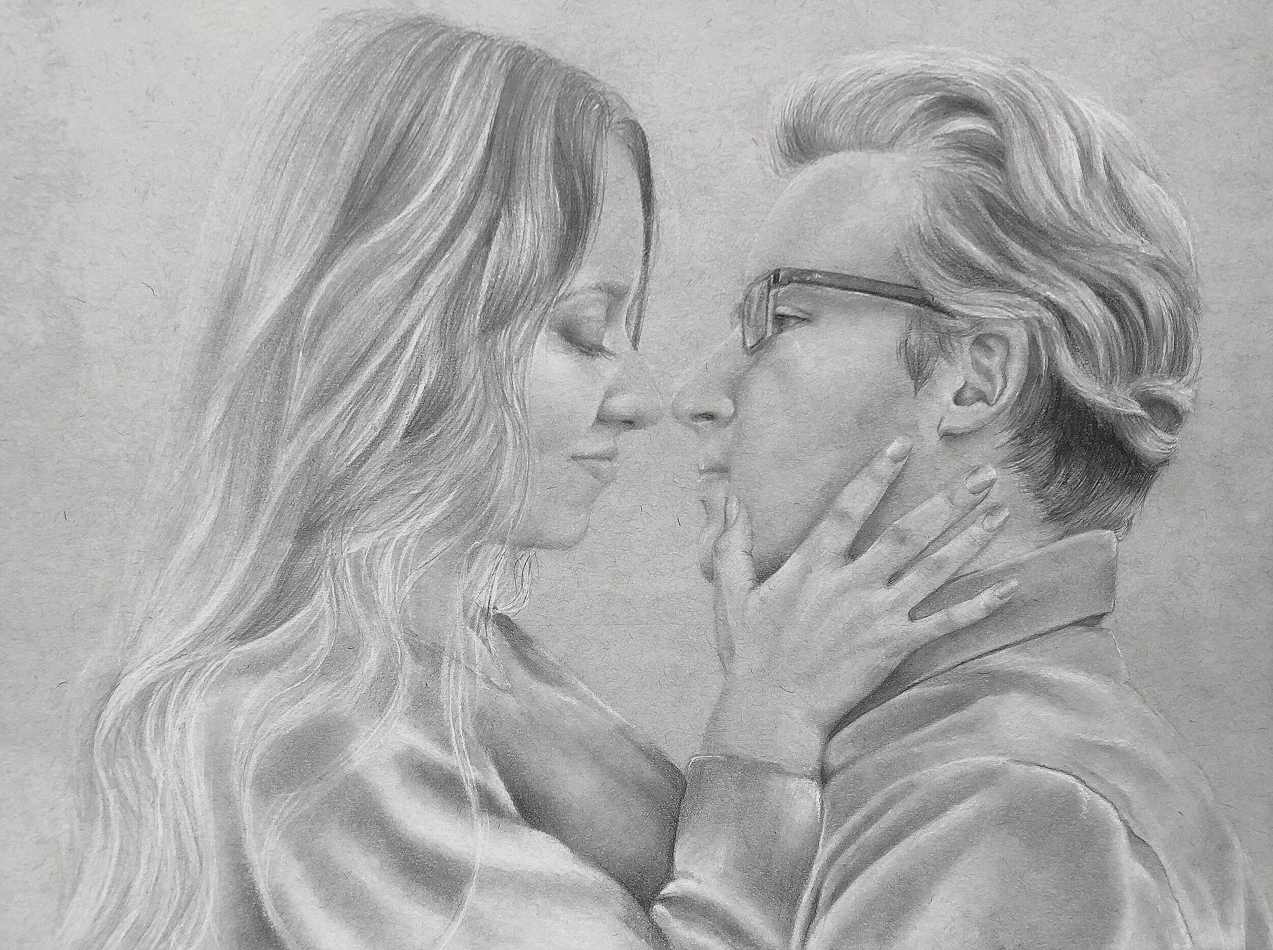 Graphite and charcoal on toned paper
