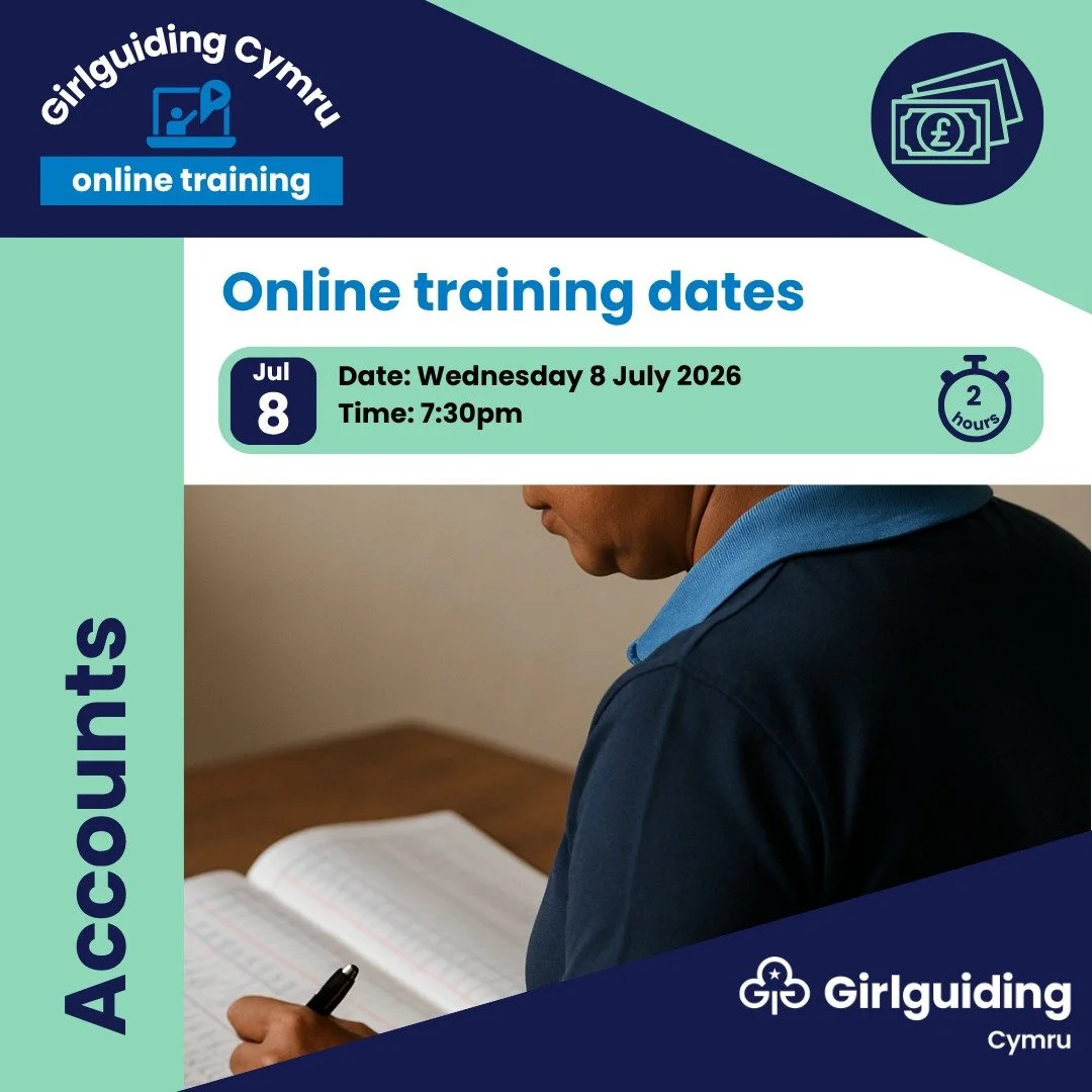💚 New online Girlguiding Cymru training: Spring-Summer 2026 

Book your place on our Girlguiding Cymru accounts training.
The aim of the training is to give leaders confidence and ensure they are aware of their responsibilities concerning keeping ac