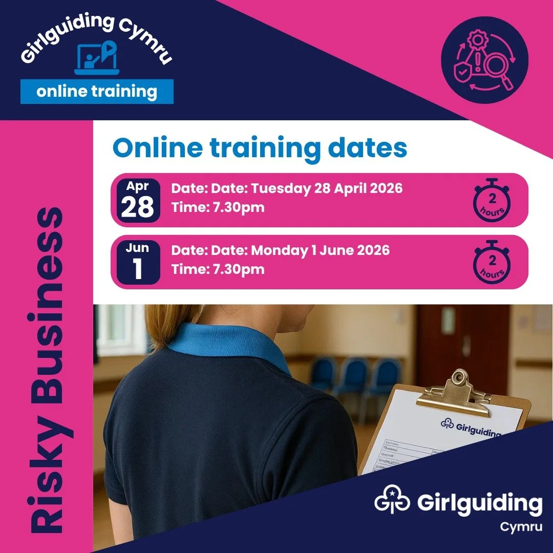 💙 New online Girlguiding Cymru training: Spring / Summer 2026 

Book your place on our Girlguiding Risky business online training.

Using risk assessments means our activities are safe for girls and volunteers, but risk assessments don&rsquo;t need 