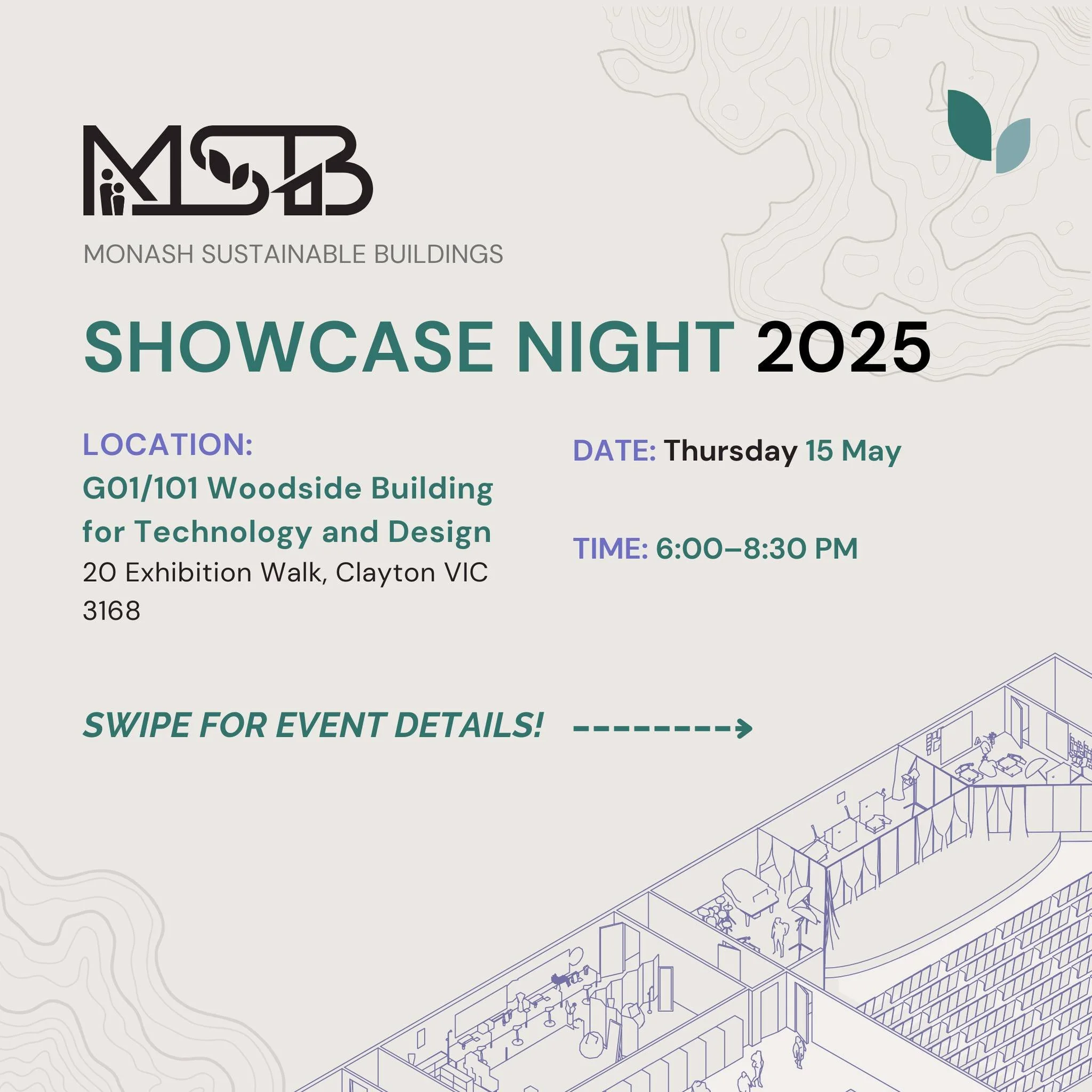 🌿 Showcase Night is TONIGHT‼️🌿

We're excited to present what we've been up to, and what we plan to do next! Swipe for how to get there and our program details. 📐🛠️

We hope you are just excited to join us for a night of insightful learning, disc