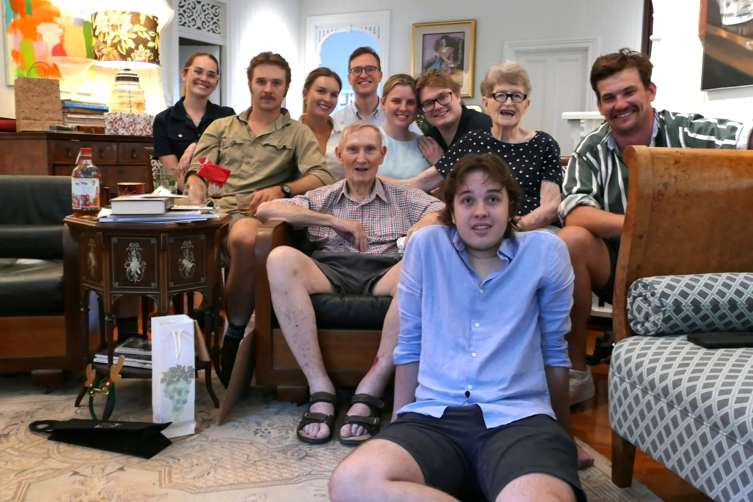 Xmas 25 Grandchildren and Partners.JPG