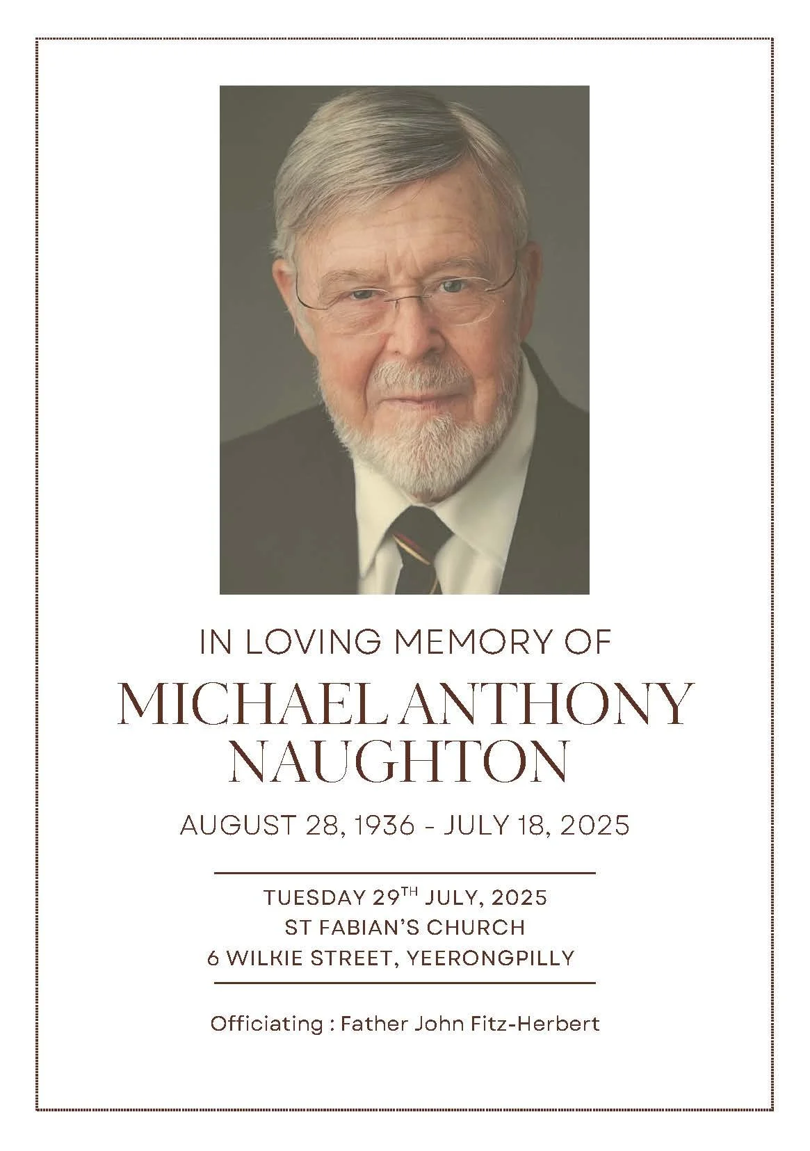 Michael Naughton Funeral Booklet Tuesday 29th July - formatted as A5 Booklet_Page_01.jpg