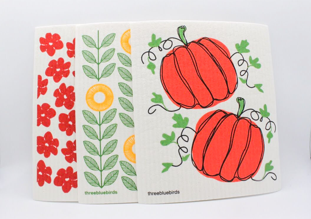 Pumpkins Swedish Dishcloth Sponge Cloth Smell Free Reusable