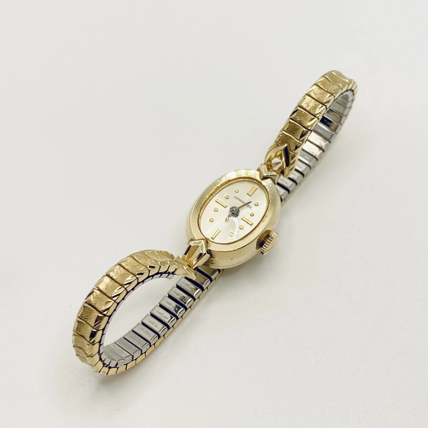 Rare Longines Ladies Cocktail Watch 10K Gold Case + Band 17mm SOLD 1960 Ladies Longines 9k Gold cocktail watch with box  main image 3