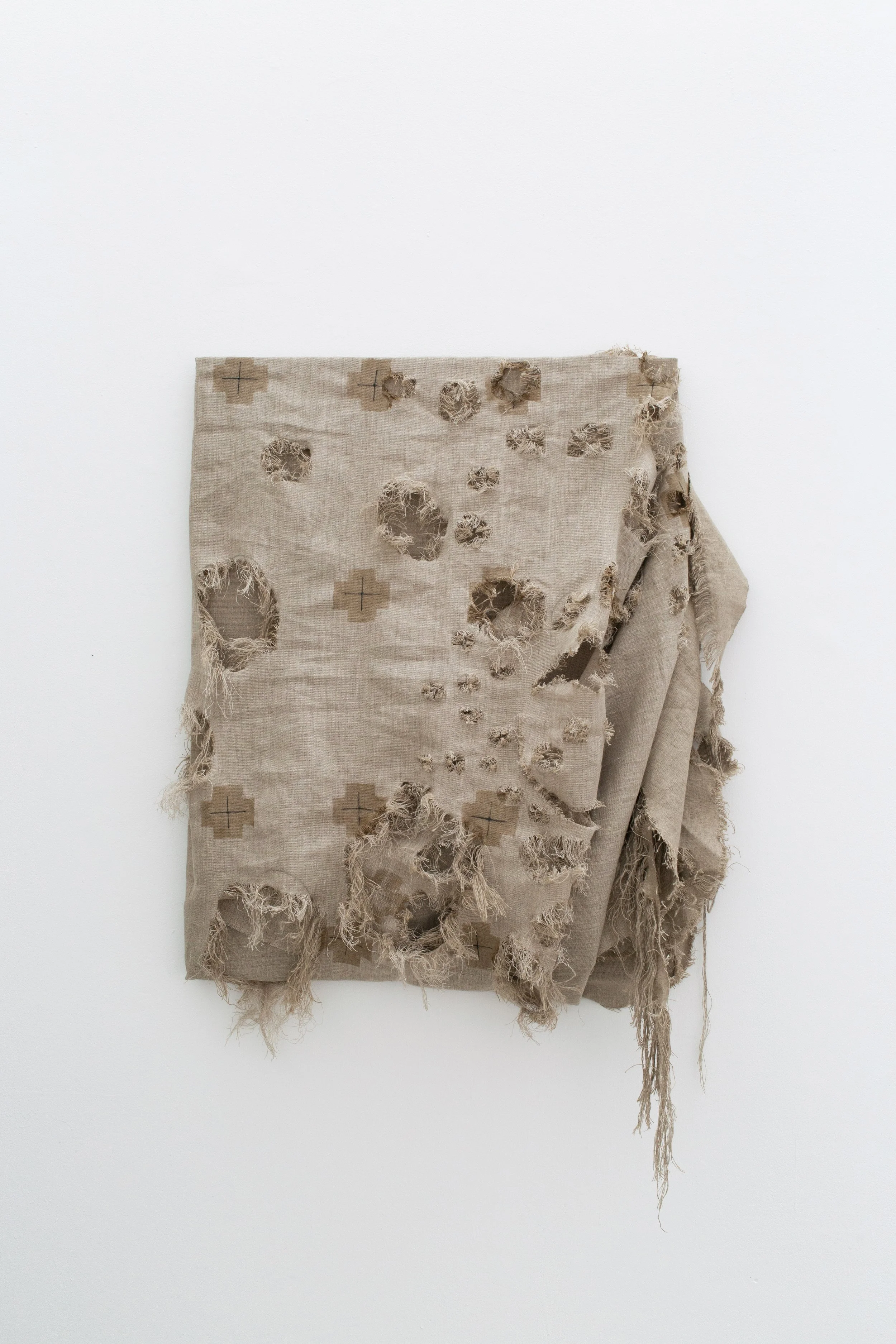   Plotter I , 2022, Mixed media on linen, 90cm x 70cm. 