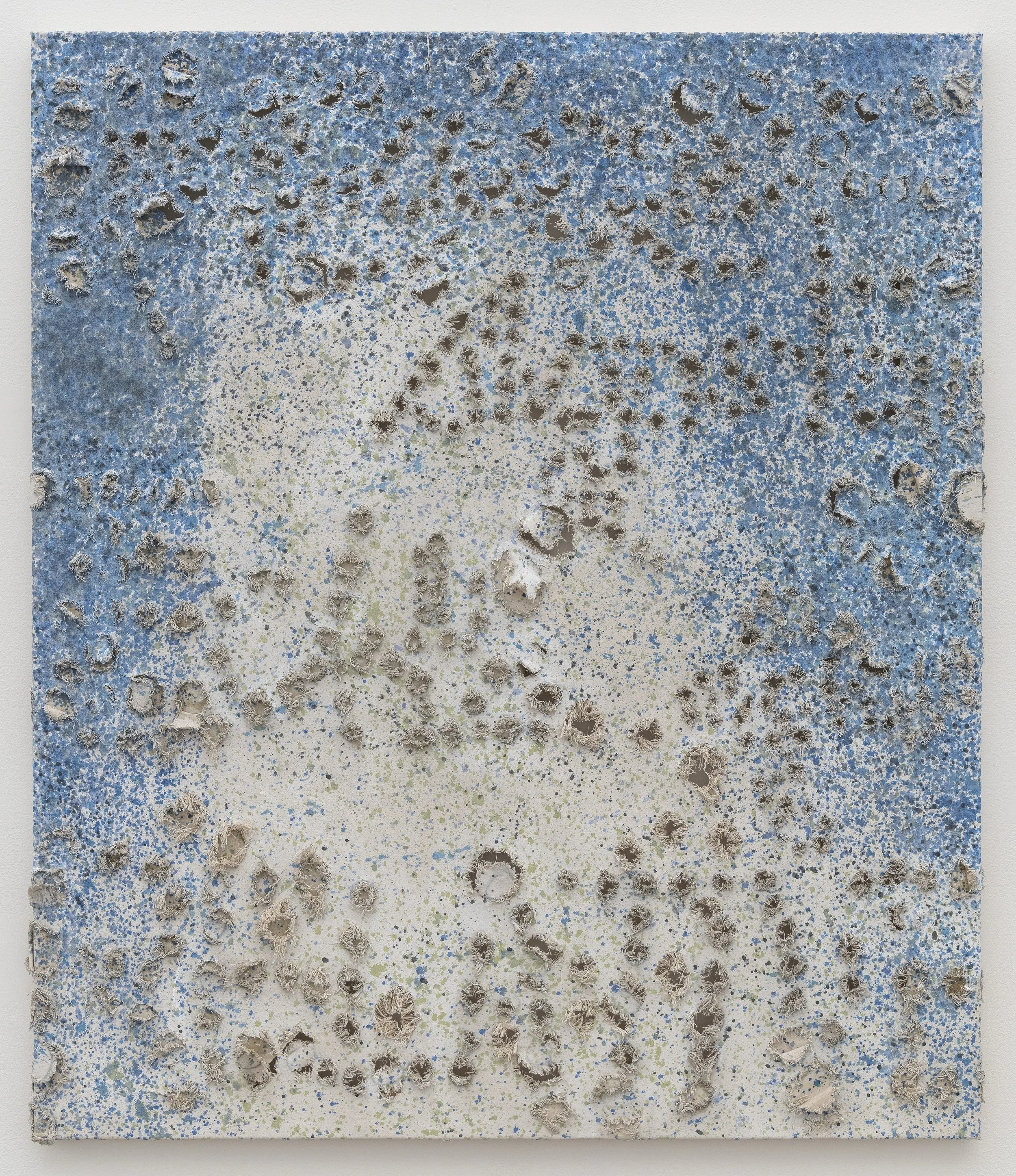   When you turn the corner/ Eight times 3(16) , 2023, Calico, dye, gesso and acrylic on canvas, 135cm x 115cm 
