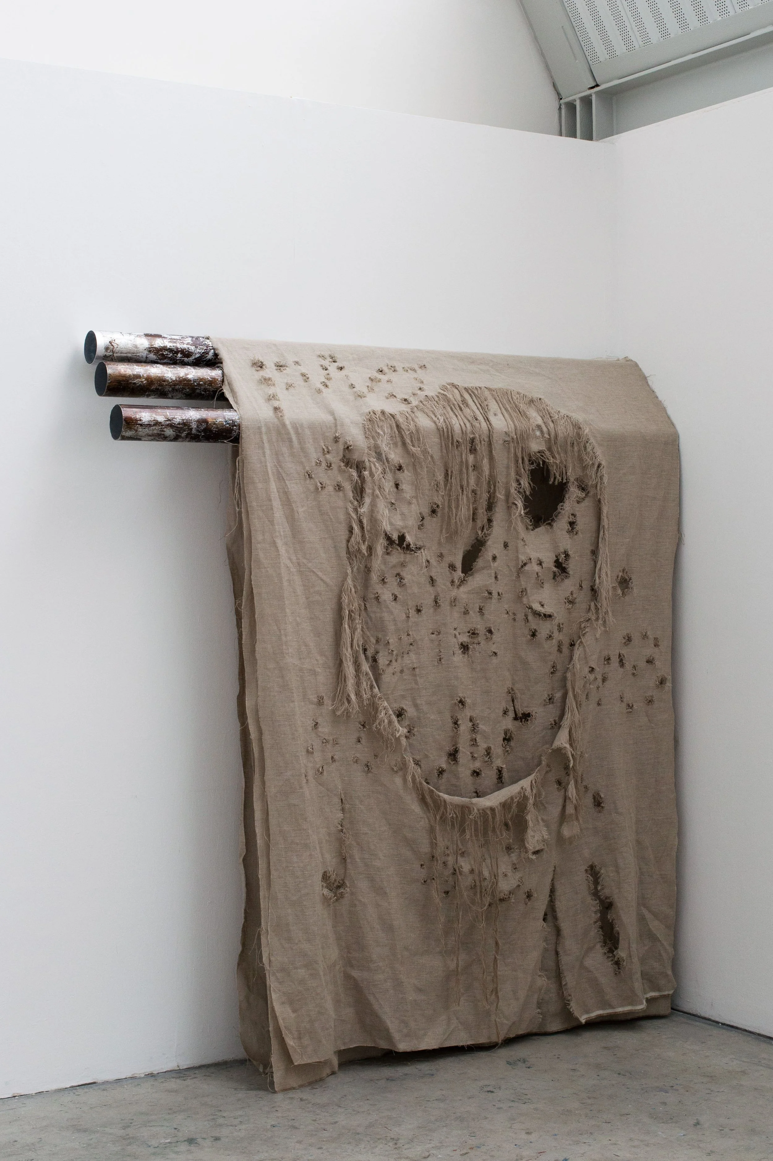   A Tropical Dynasty , 2022, Linen on varnished aluminium, 200cm x 220cm x 35cm. 