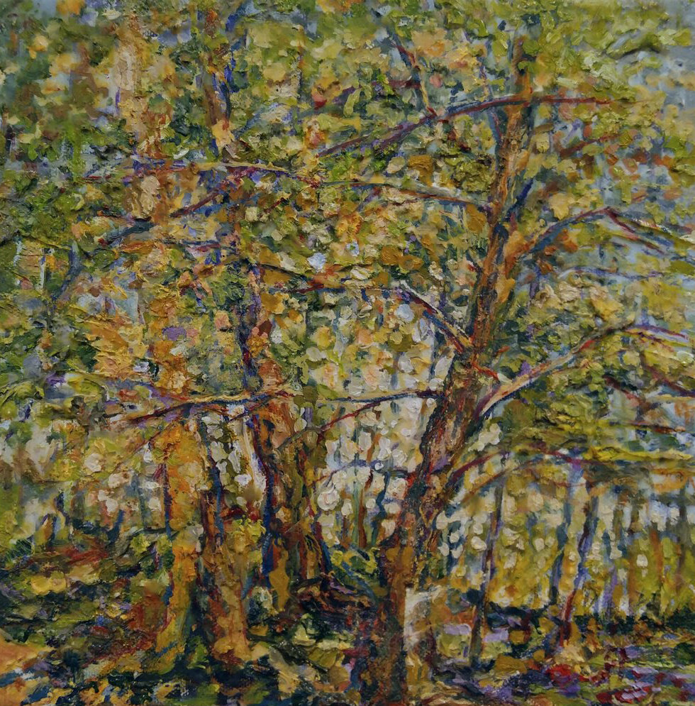   SOLD    Spring Trees   Oil on canvas  10” x 10”   